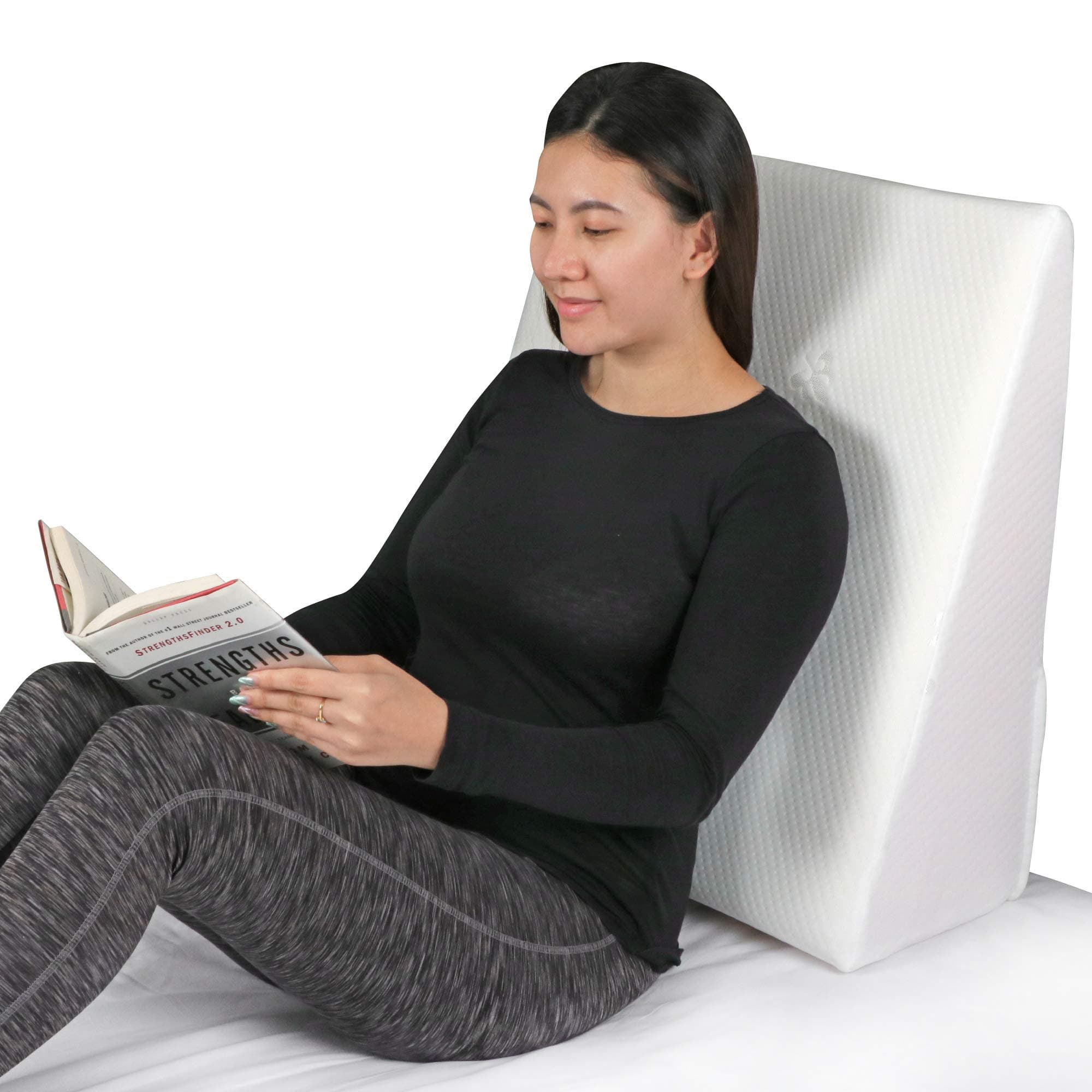 The Moon Brand Wedge Pillow for Adults - Adjustable Back Support, Acid Reflux, Snoring Relief, Leg Elevation -Post Surgery, Pregnancy - Hypoallergenic & Breathable- with Removable Cover-60x60x20 cm