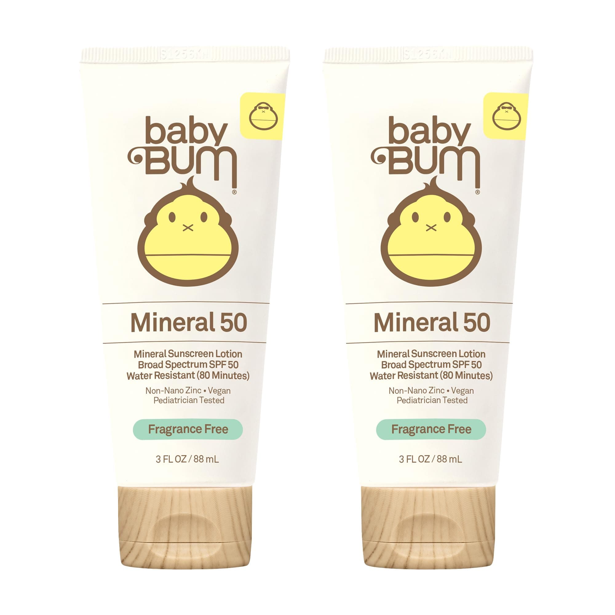 Baby Bum Mineral Sunscreen Lotion - SPF 50 - UVA/UVB Face and Body Protection - Fragrance Free ââ‚¬â€œ Safe for Sensitive Skin- Travel Size - 3 FL OZ (Pack of 2)