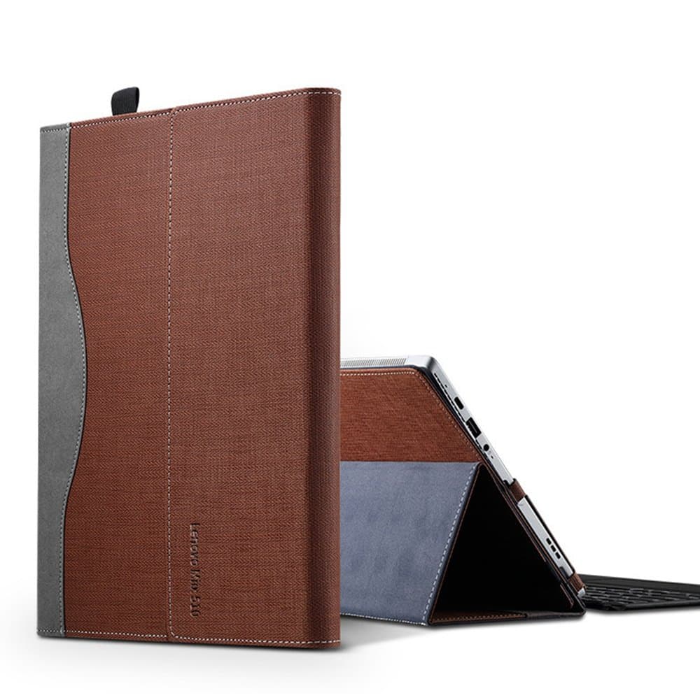 Case Cover Compatible with Lenovo Miix 525/520/510, PU Leather Folio Stand Tablet Case Cover for Lenovo Miix 525/510/520 12.2" 2-in-1 Laptop, Brown