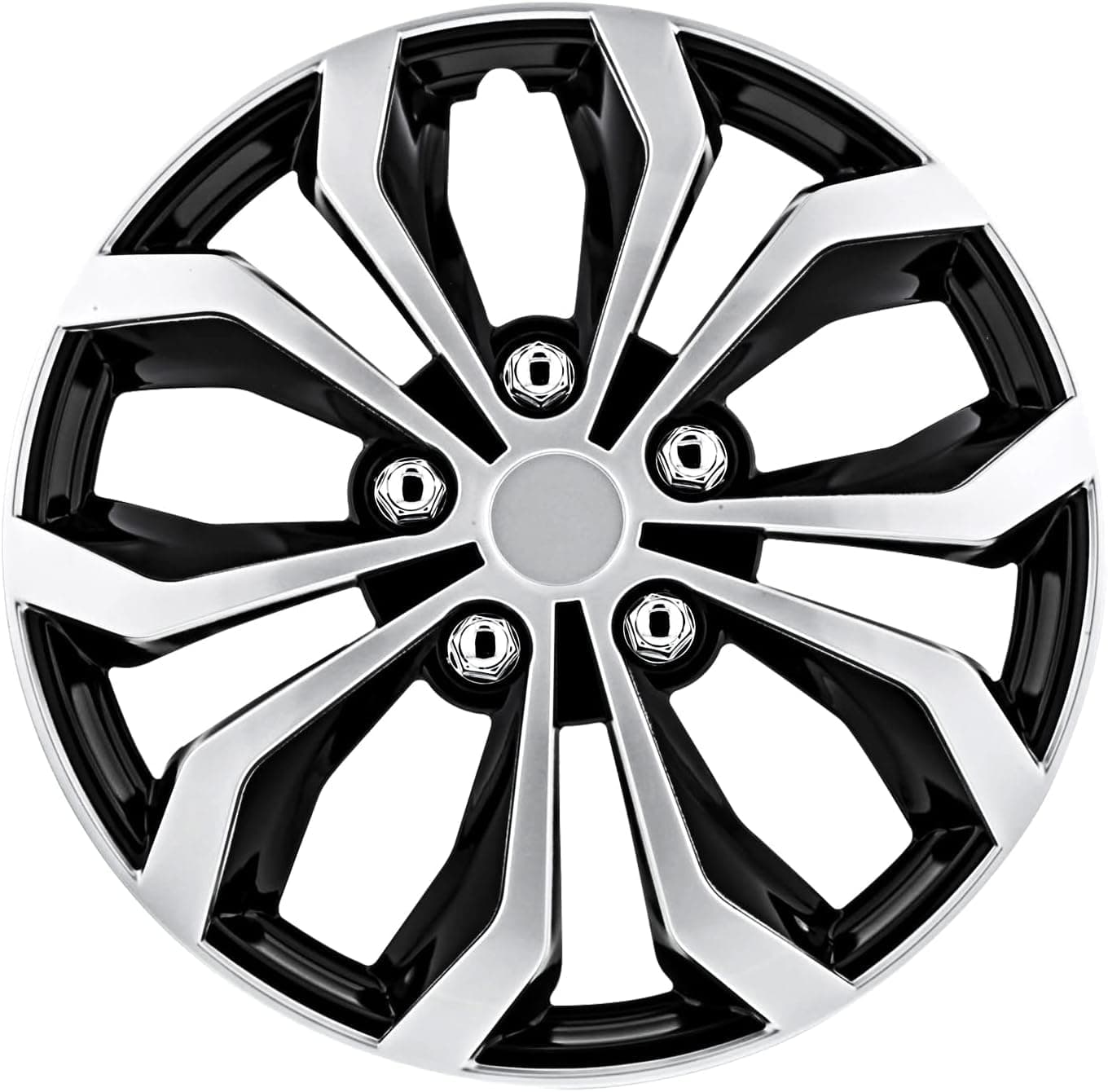 Pilot Automotive WH553-14S-BS Black/Silver 14 Inch Spyder Performance Wheel Cover | Pack of 4 | Fits Toyota Volkswagen VW Chevy Chevrolet Honda Mazda Dodge Ford and Others