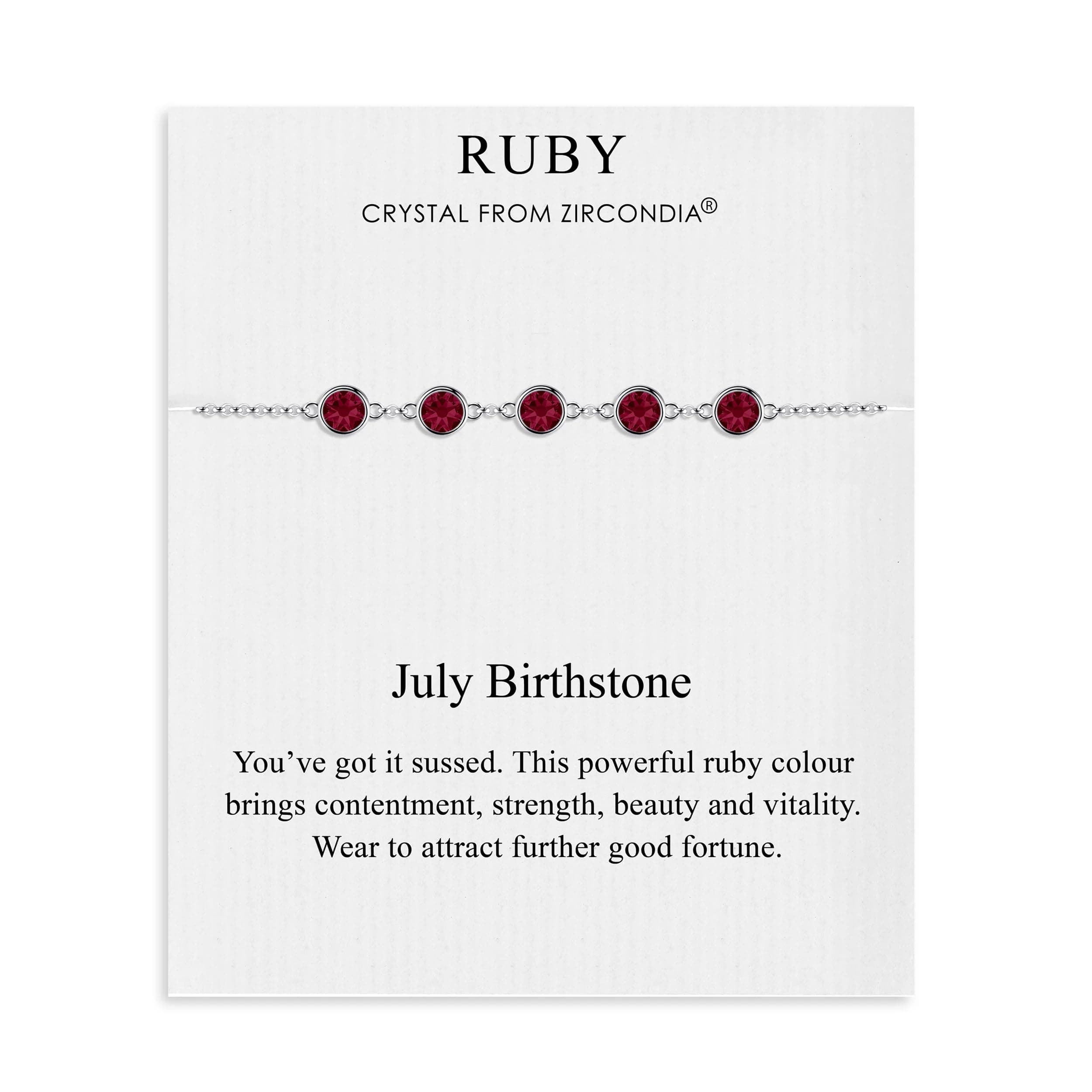 July Birthstone Bracelet Created with Ruby Zircondia® Crystals