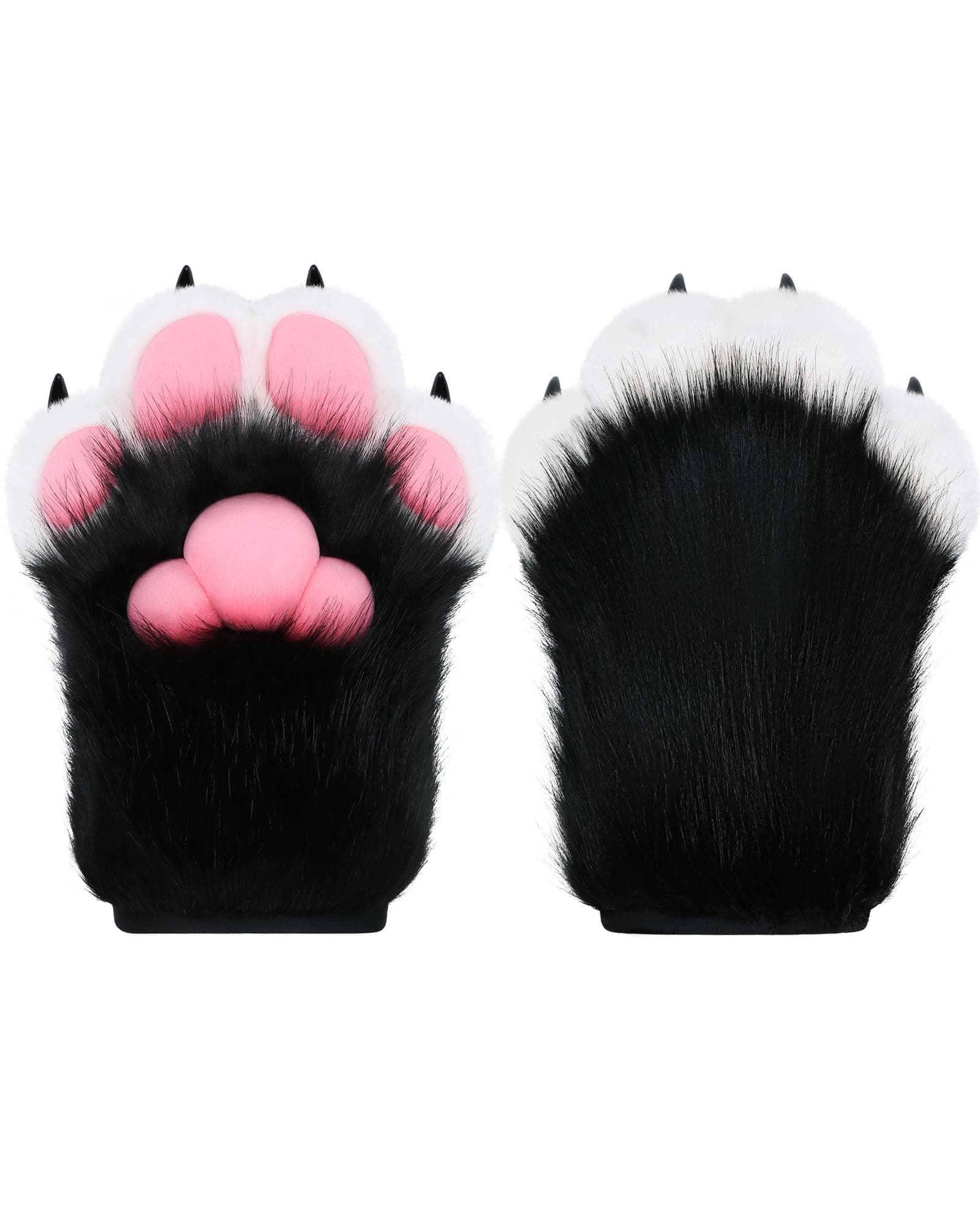 Cosplay Fursuit Paw Gloves Furry Claw Gloves Built-in Whistle Decompression Toys Costume Party Accessories for Adult