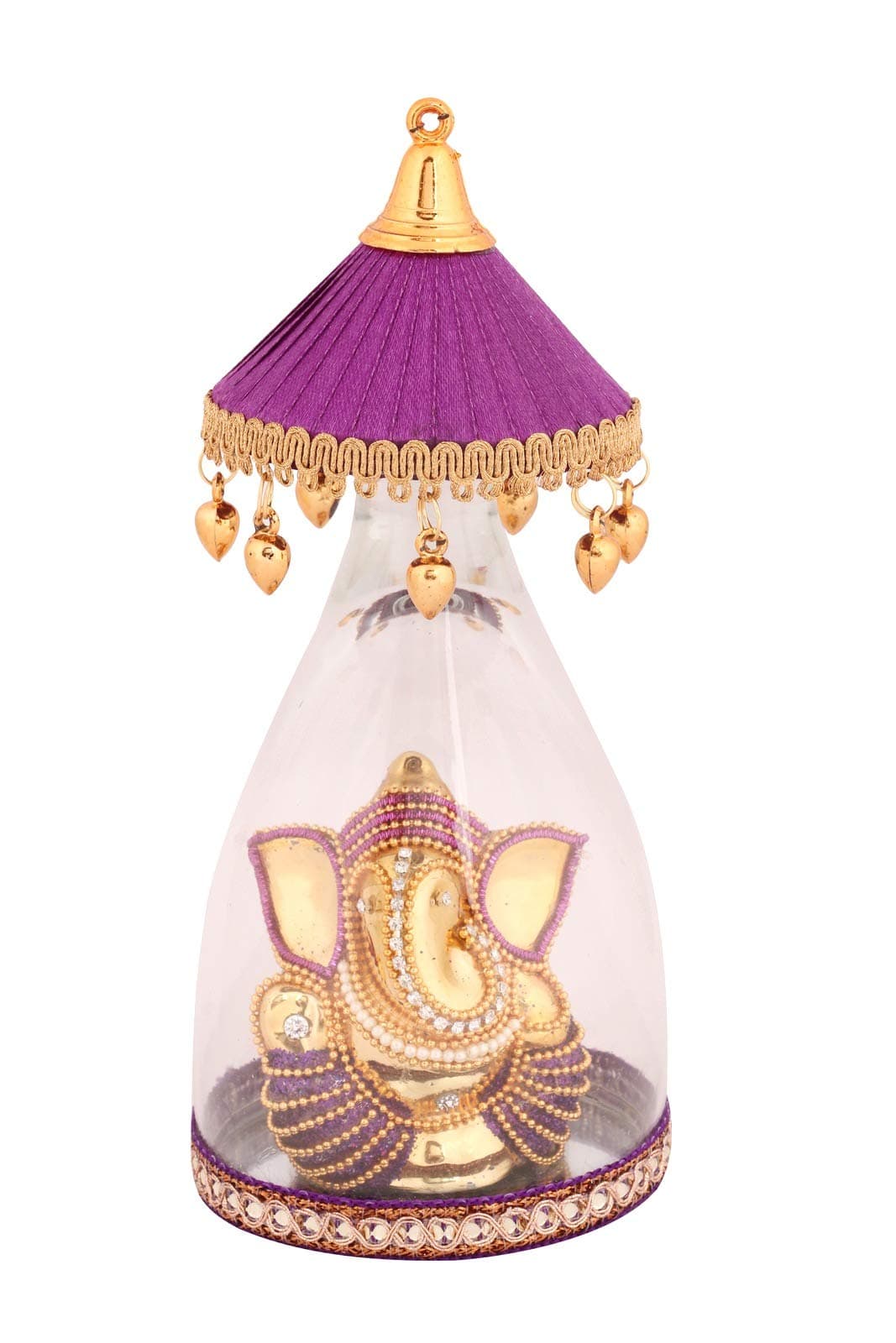 Itiha Purple Umbrella Ganesha Showpiece for Car Dashboard Ornament or Home decor/Return Gift/Diwali Gift/House Warming Gift (8 inch)