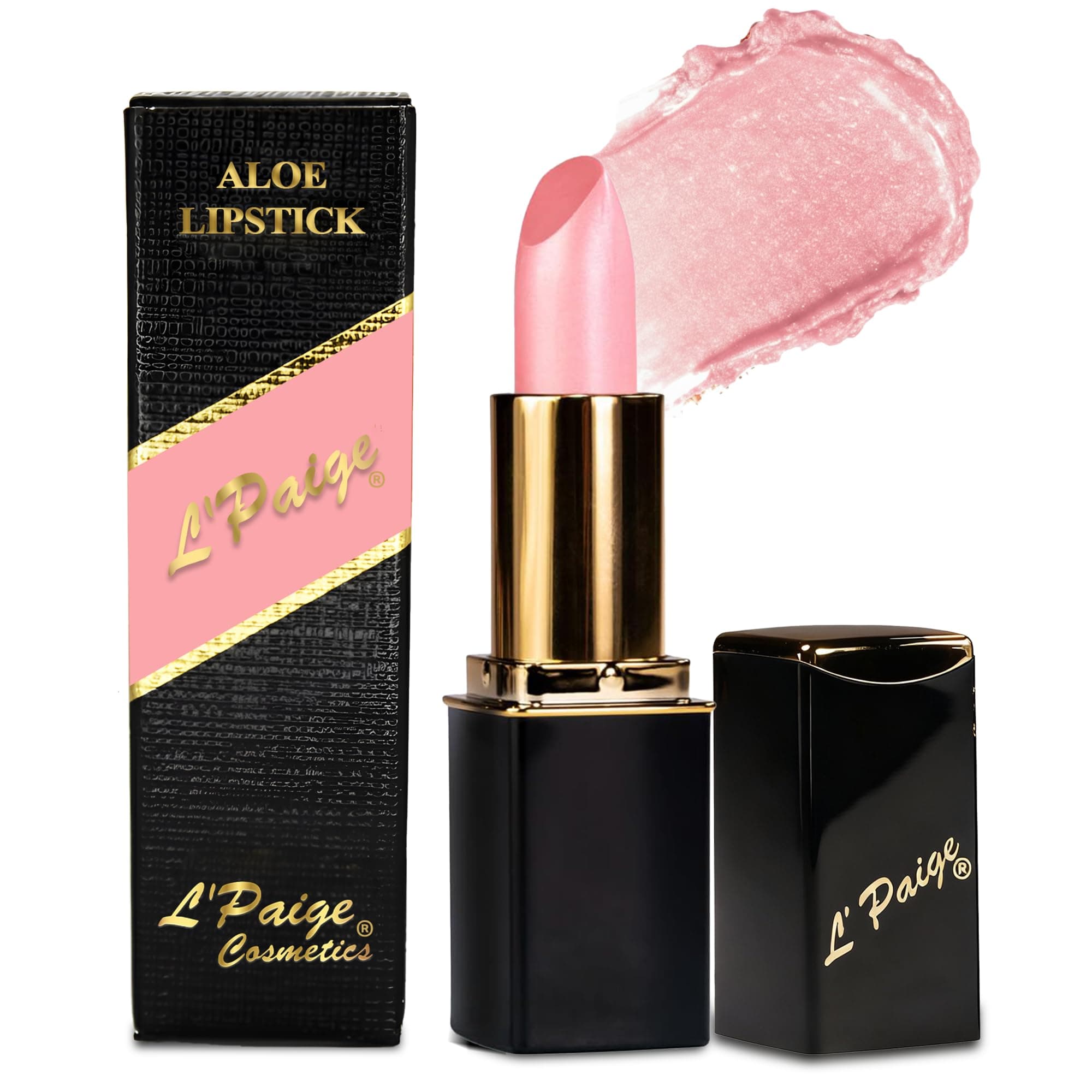 Designer Lipstick – Cool-Toned Pink with Iridescent Shimmer – Aloe Vera-Based, Long-Lasting & Moisturizing Formula for a Smooth, Luxurious Feel – Shade L44 Shimmery Ice Lipstick