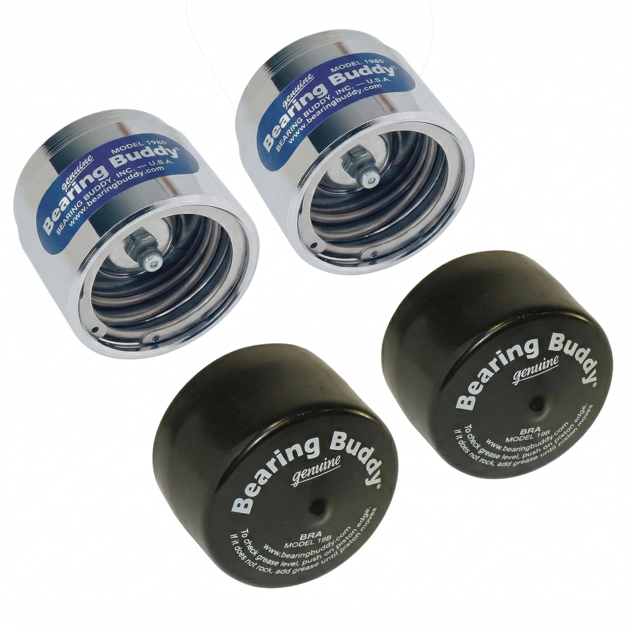 Bearing Buddy Chrome Bearing Protectors (1.980) With Bras - Pair