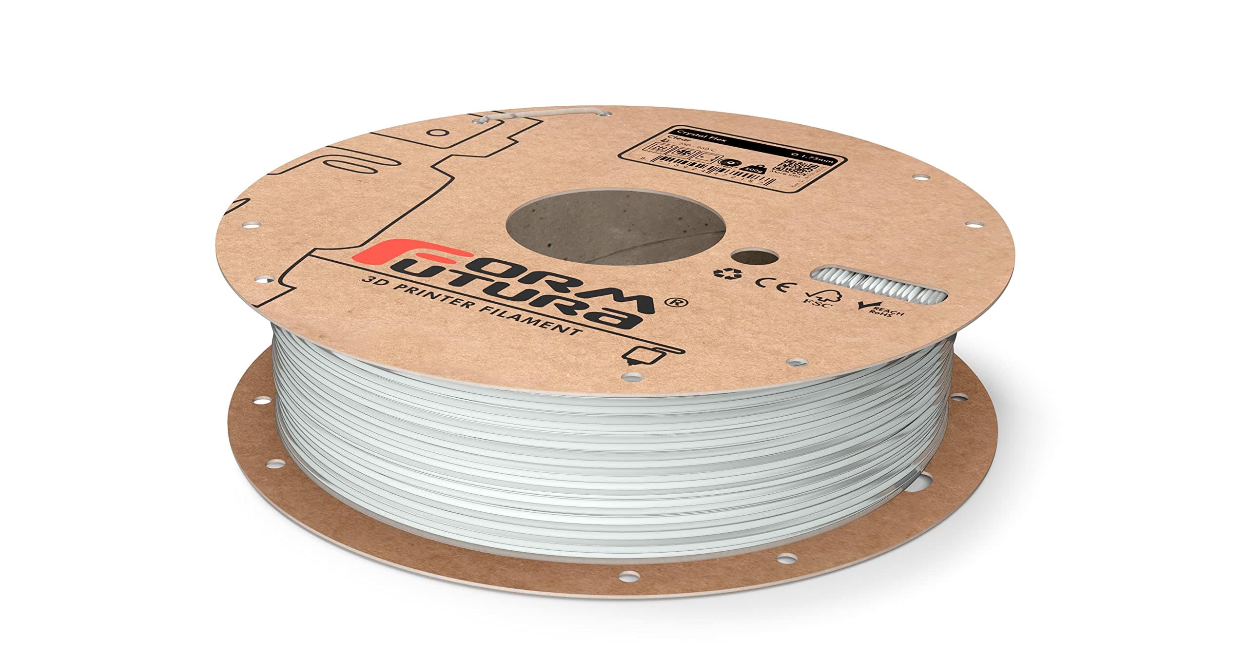 Formfutura 1.75mm Crystal Flex - Clear - 3D Printer Filament