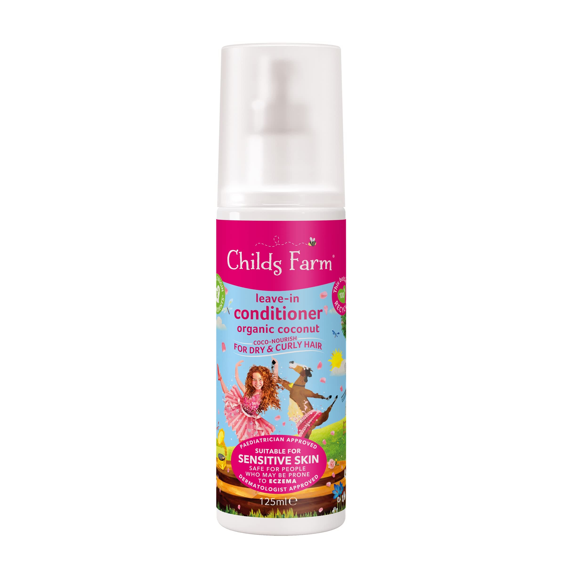 Childs Farm | Kids Coco-Nourish Leave in Conditioner 125ml | Organic Coconut | Dry, Curly & Coily Hair | Conditions & Nourishes | Suitable for Dry, Sensitive & Eczema-prone Skin & Scalp