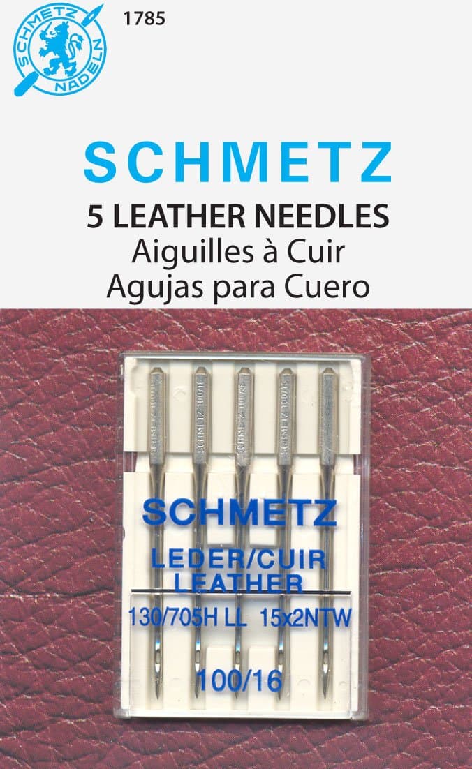 SCHMETZ Euro-Notions Leather Machine Needles-Size 16/100 5/Pkg, Other, Multicoloured, 2.25 x 8.85 x 11.39 cm