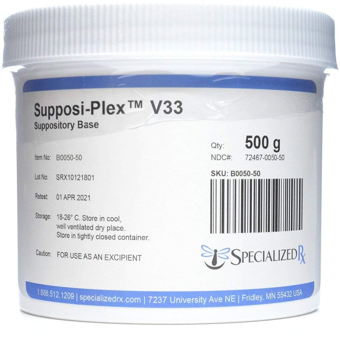 Supposi-Plex™ V33 Suppository Base (500g)