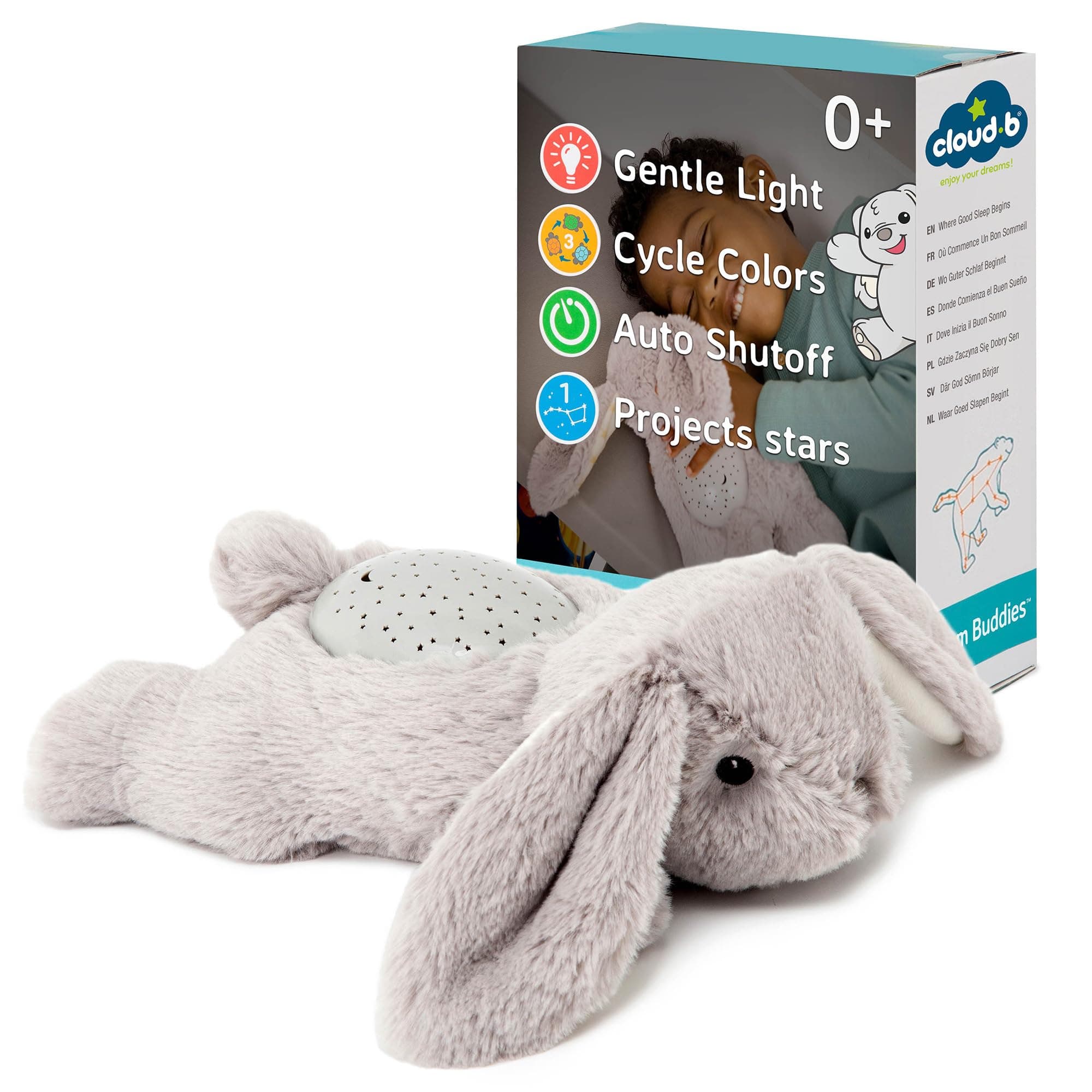 Dream Buddies Benny the Bunny - The Soothing Mini Baby Night light Kids Love | Star Projector Sleep Aid with Gentle Lights and Auto Shut Off | Newborn Essentials Baby Toys