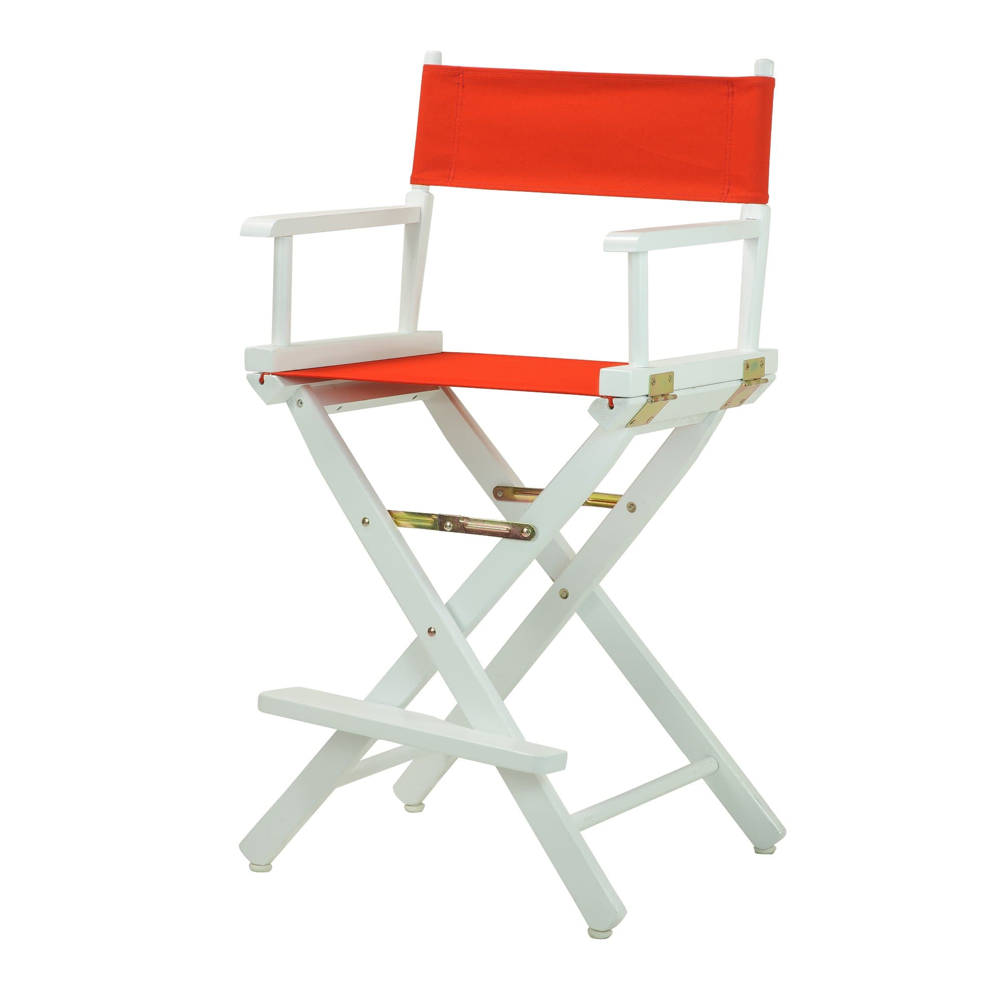 24" Director's Chair White Frame with Red Canvas, Counter Height