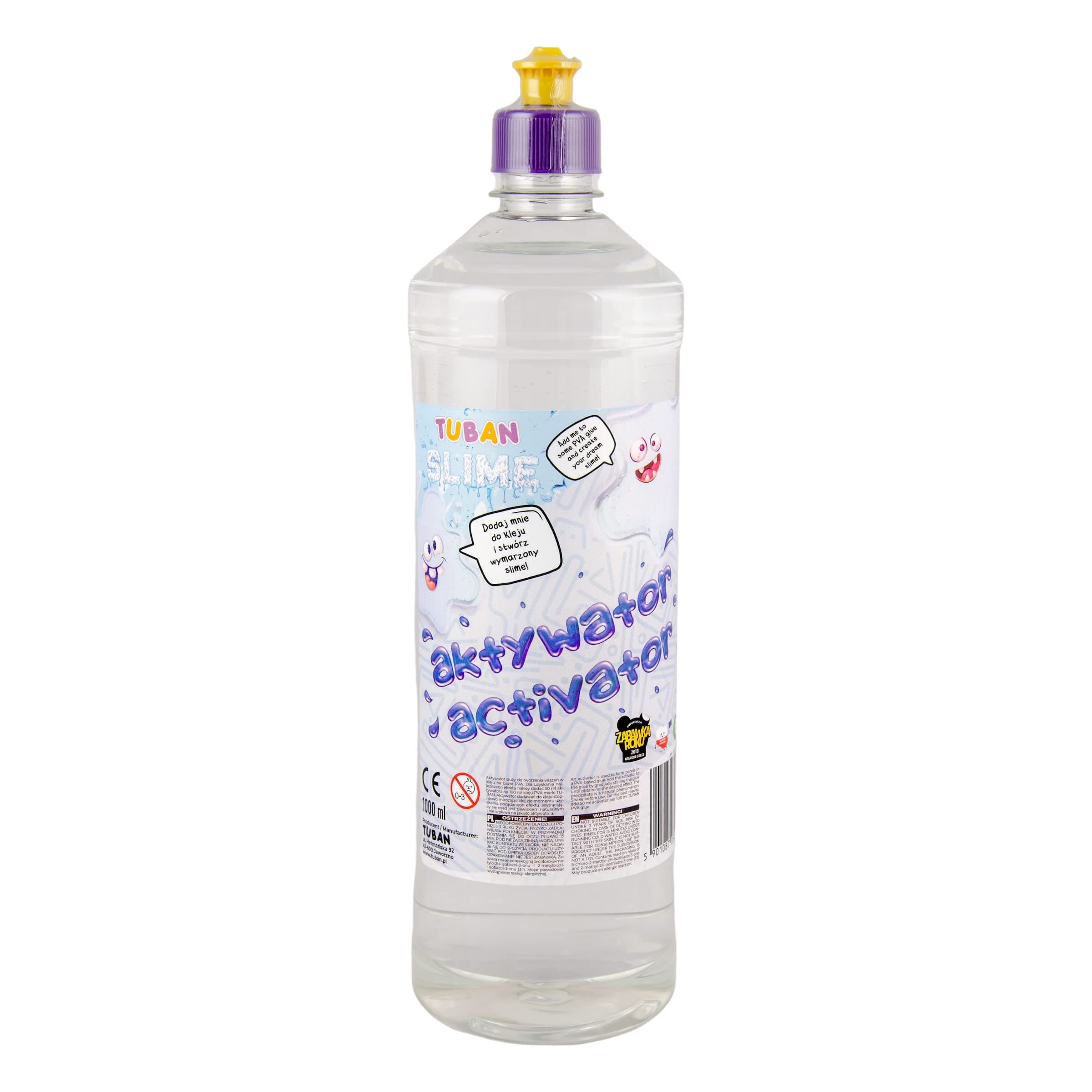 TUBAN Activator for Slime - Slime Magic - Solution for Glue - Compatible with Any PVA Glue - Safe for Children - Made in the EU - Free from Harmful Substances - 1000ml