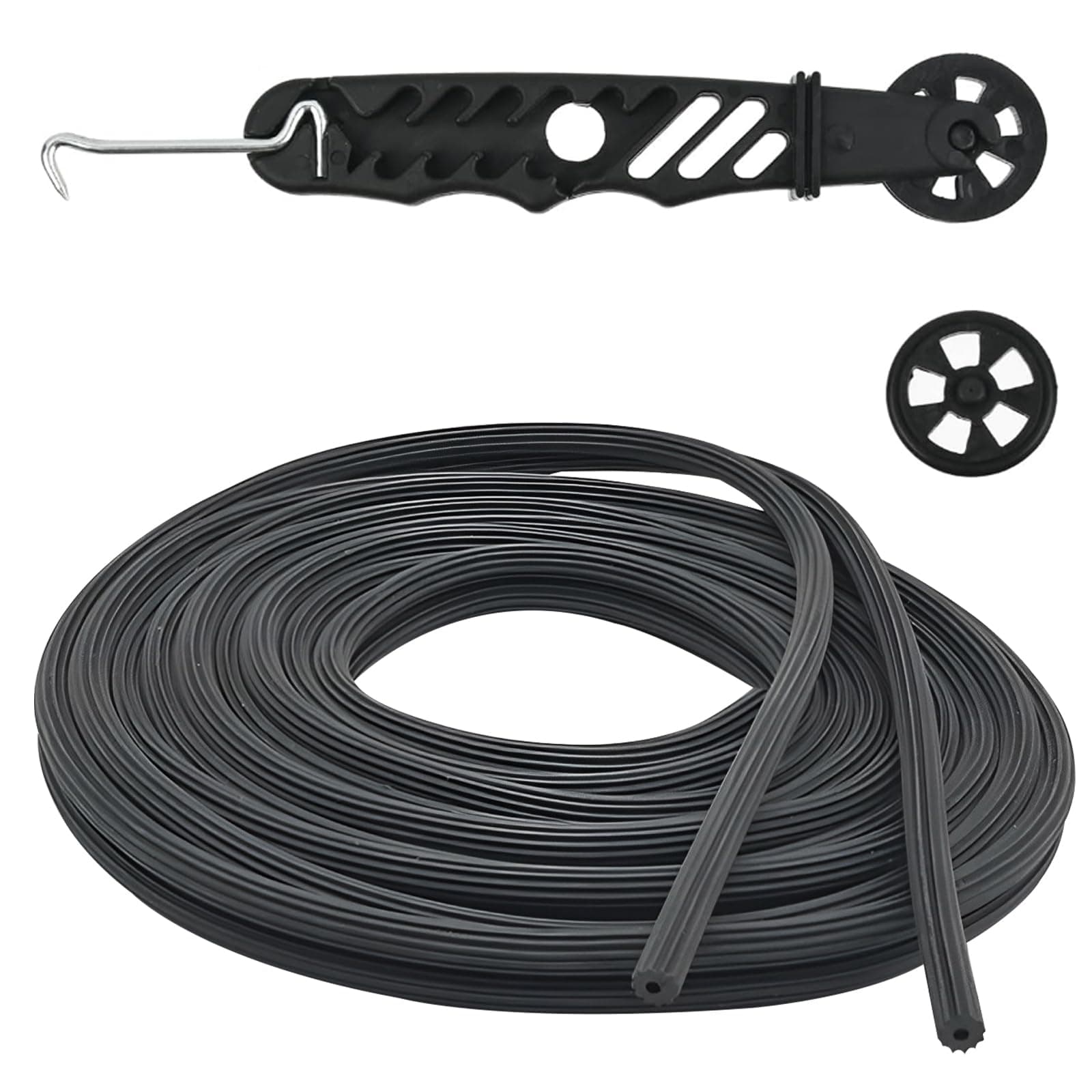 10 m Rubber Piping Piping Rubber Cord Diameter 5 mm for Fly Net Mosquito Net Mosquito Net as Piping Tape Piping Cord with Piping Roller (Black)