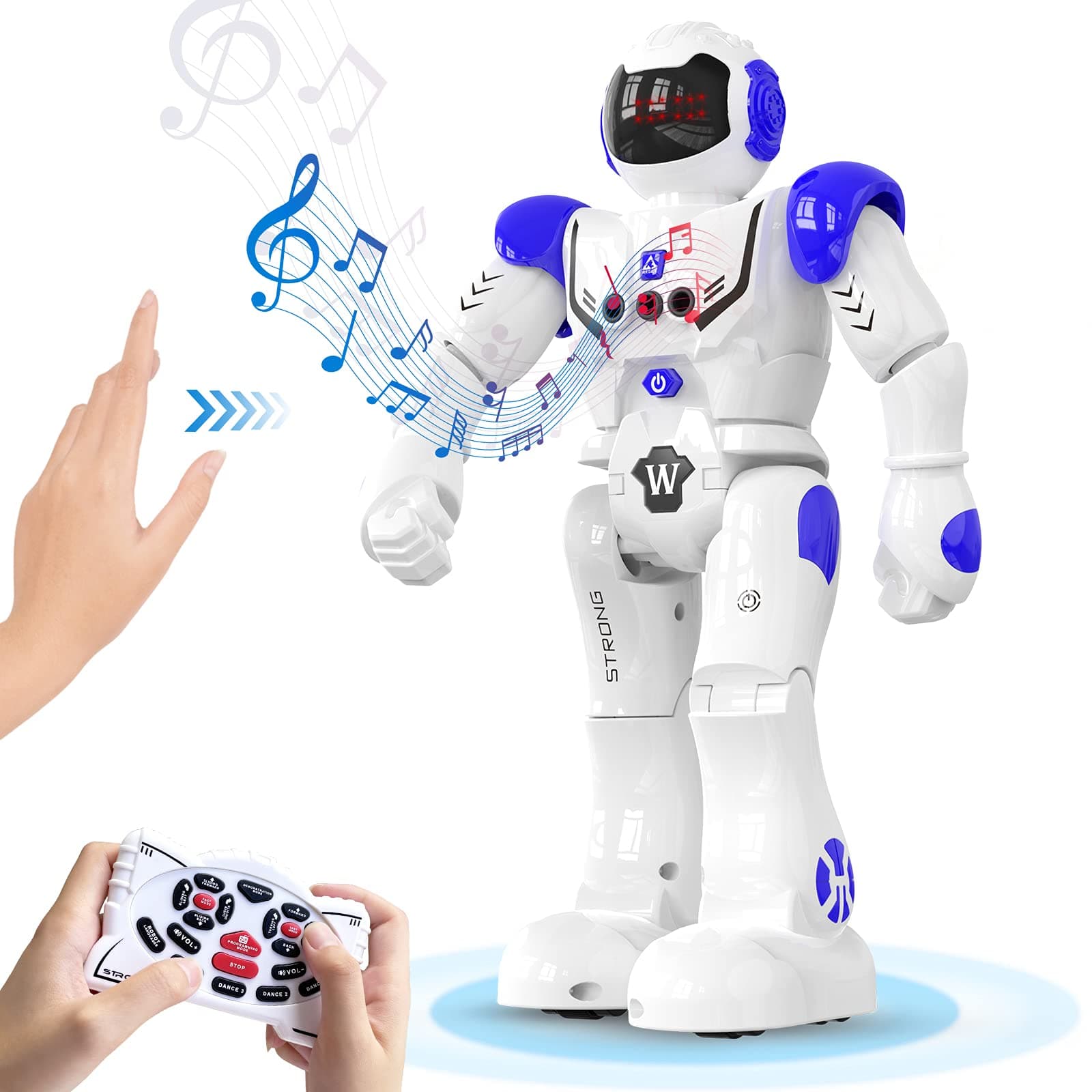 RC Smart Robot Toys for Kids, iDock Intelligent Programmable Robot with Infrared Controller, Gesture Sensing, Singing, Dancing, Christmas Stocking Stuffers Birthday Gift for 3-8+ Years Boys Girls