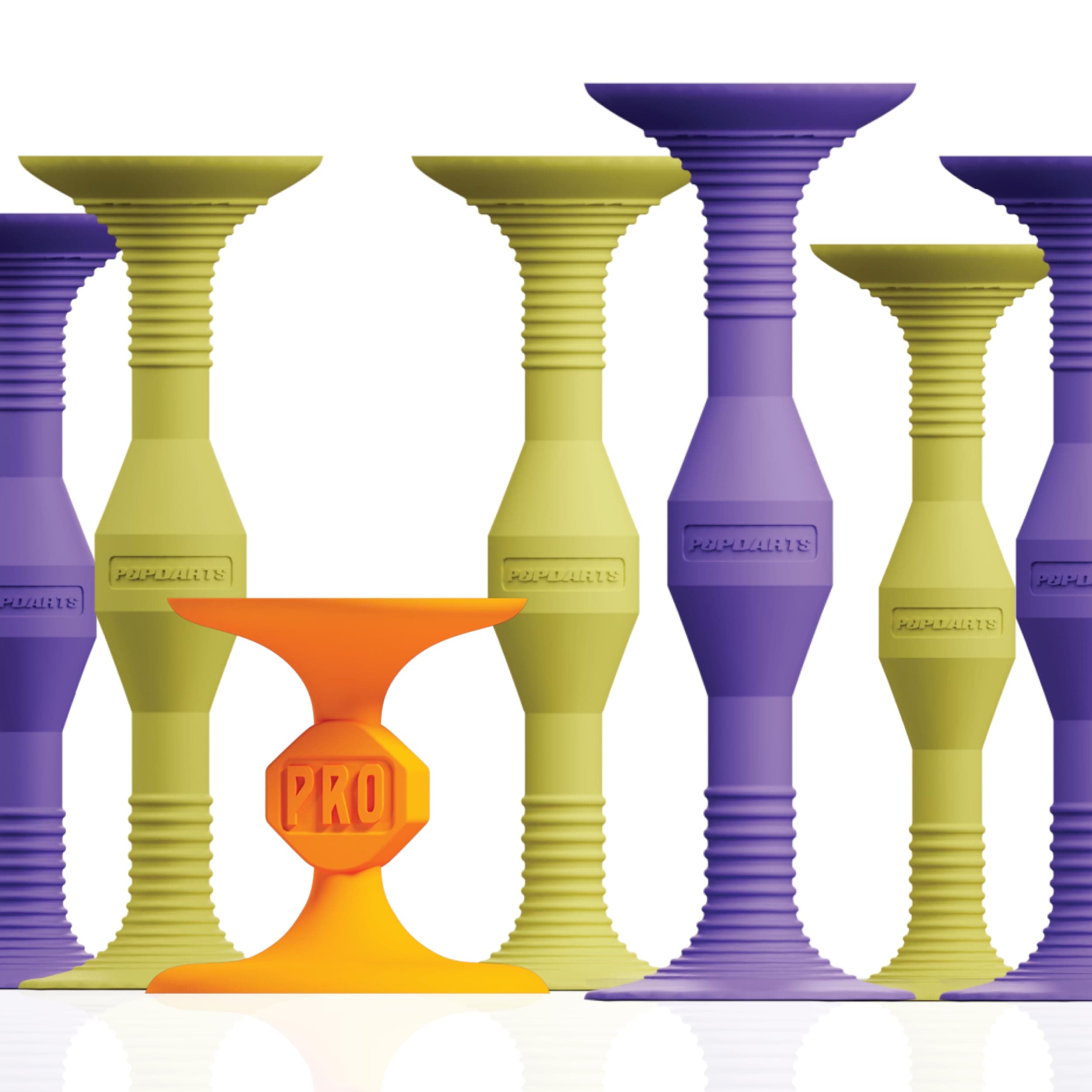 Popdarts Original Game Set (Purple and Yellow) - Indoor, Outdoor Suction Cup Throwing Game - Competition with a POP