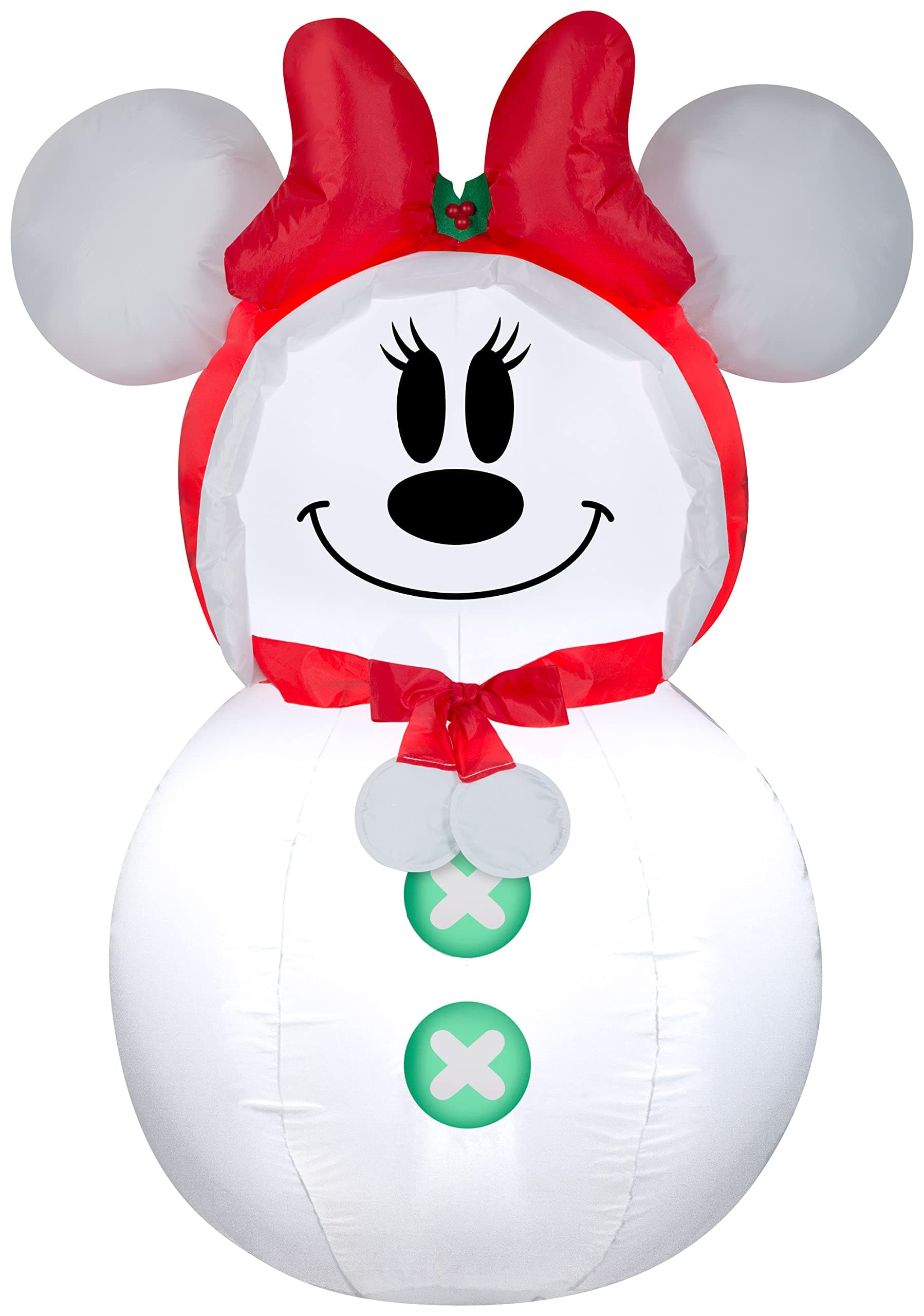 Christmas Airblown Inflatable Inflatable Minnie Mouse Snowman, White