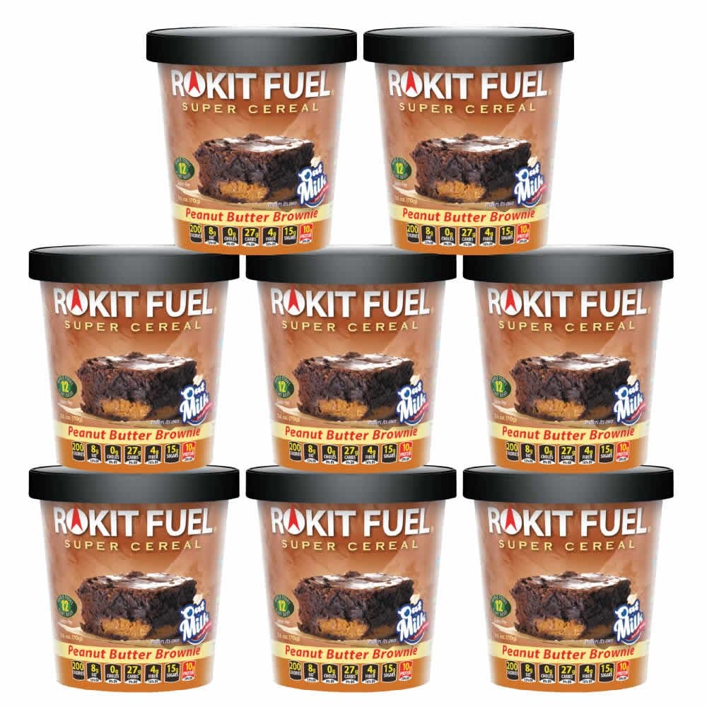 Super Cereal Cup - 8 Ct P B Brownie - Gourmet Whole Foods Breakfast Oatmeal, Natural, GMO Free, Vegan - Single Serve Meal or Snack (Variety Pack) (P B Brownie)