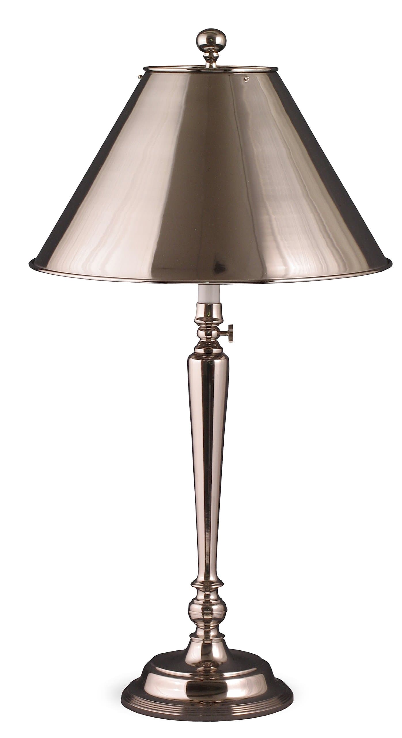 Lighting Enterprises Adjustable-Height Table Lamp, Polished Nickel