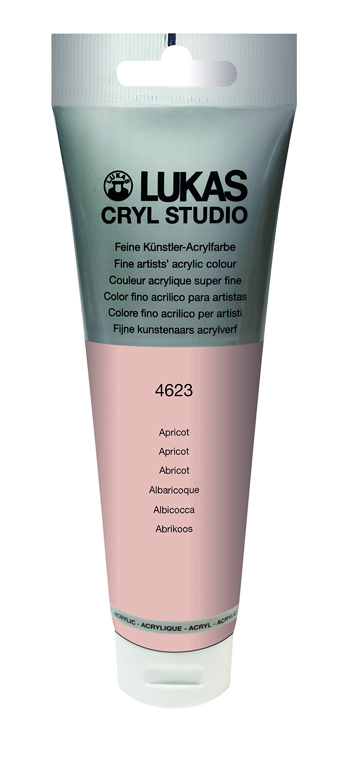 Lukas CRYL Studio Artist Acrylic Paint, Apricot, 125 ml Tube - High Pigment Acrylic Paints for Canvas Painting, Large Scale Works - Medium-Viscosity, Water-Mixable, Fast Drying