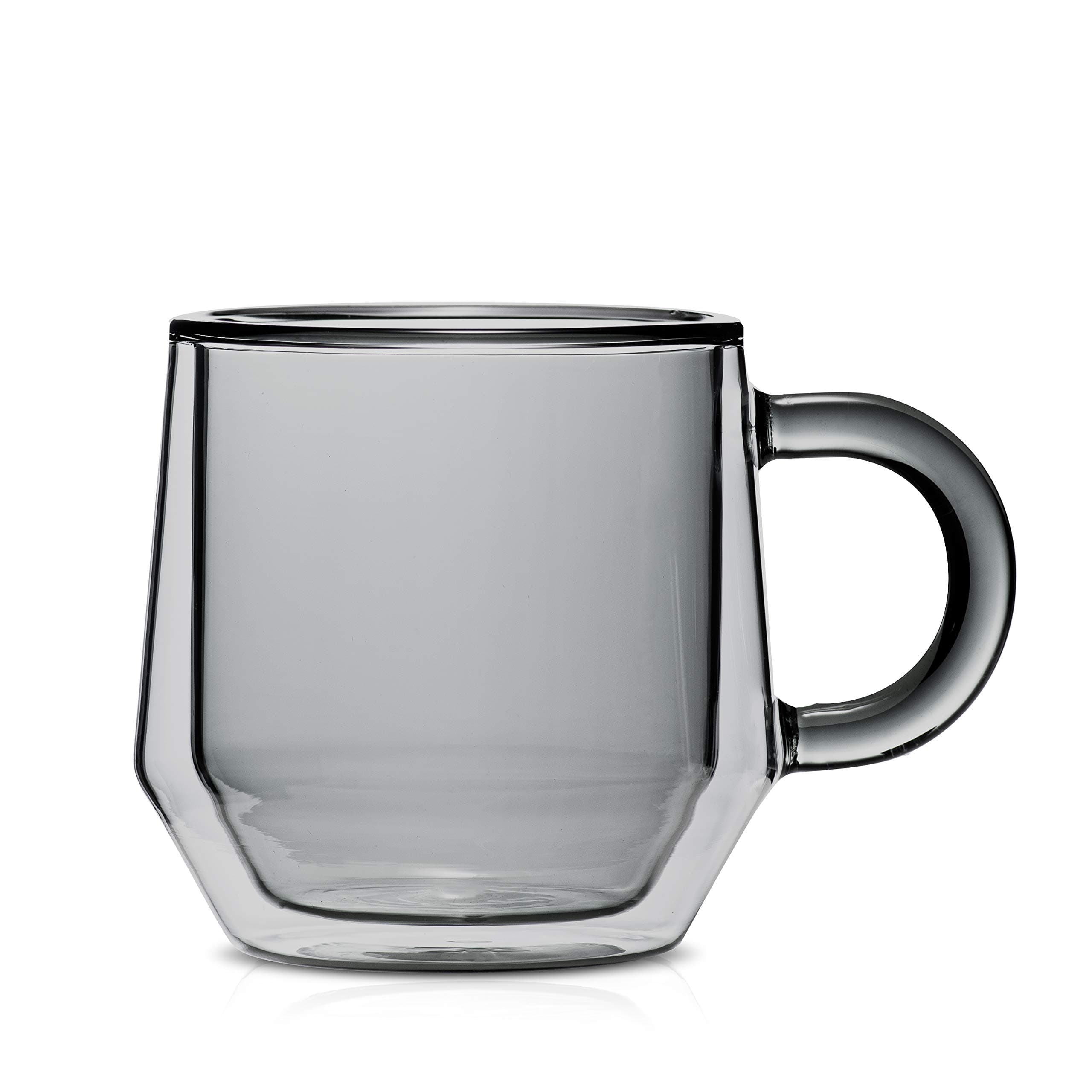 Hearth Double Walled Glass Coffee Mugs I 2, 8oz Smoked Glass Insulated Coffee Mugs With Handles I Perfect Glass Tea Cups & Latte Cups | Fits Nespresso Lungo I Designed In The USA by Espresso Parts