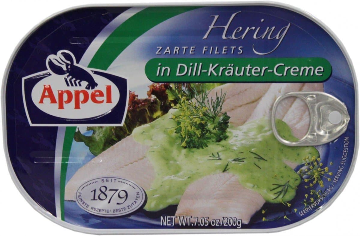 Appel Herring Fillets in Dill-Kraeuter ( Dill Herbs ) Creme -200g