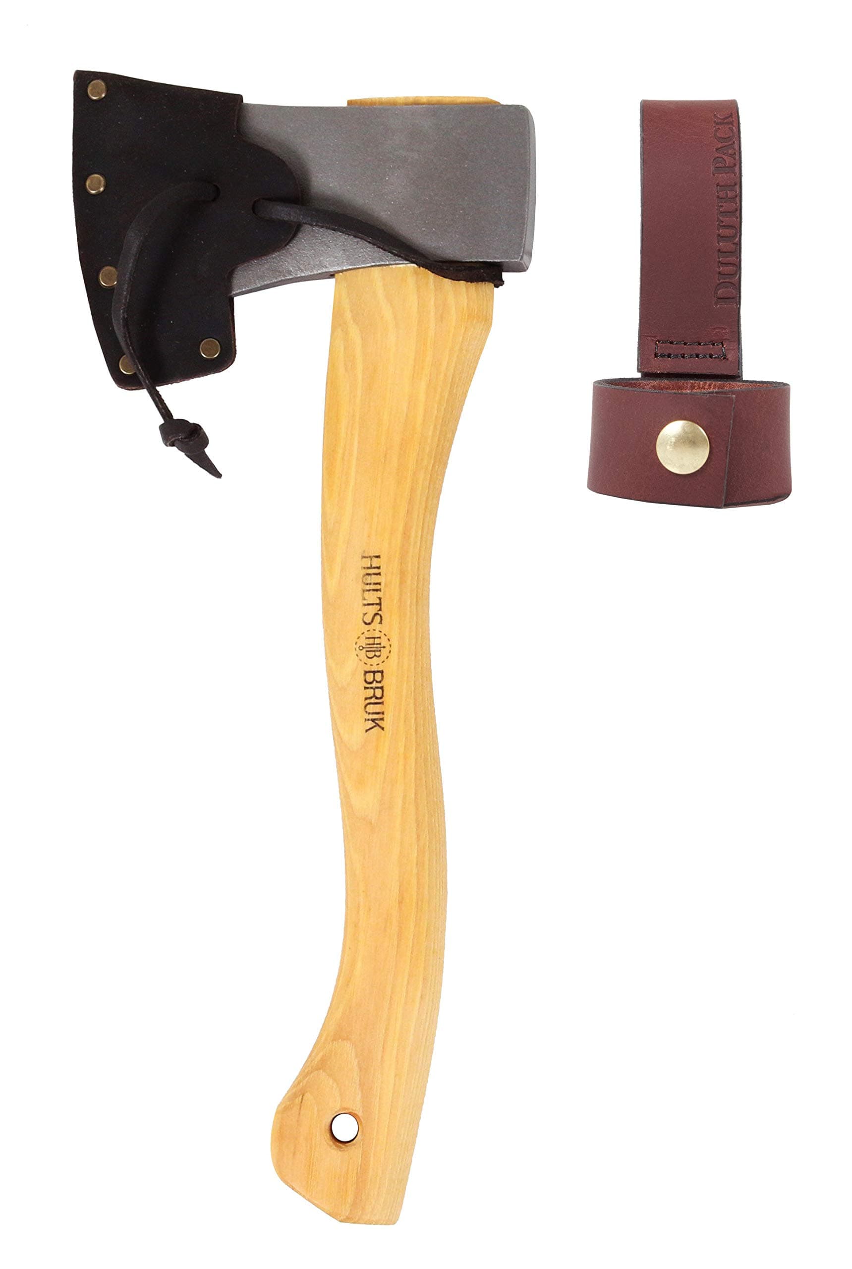 Hults Bruk Tarnaby 15 Inch Hatchet with Sheath and Duluth Pack Axe Holder Bundle
