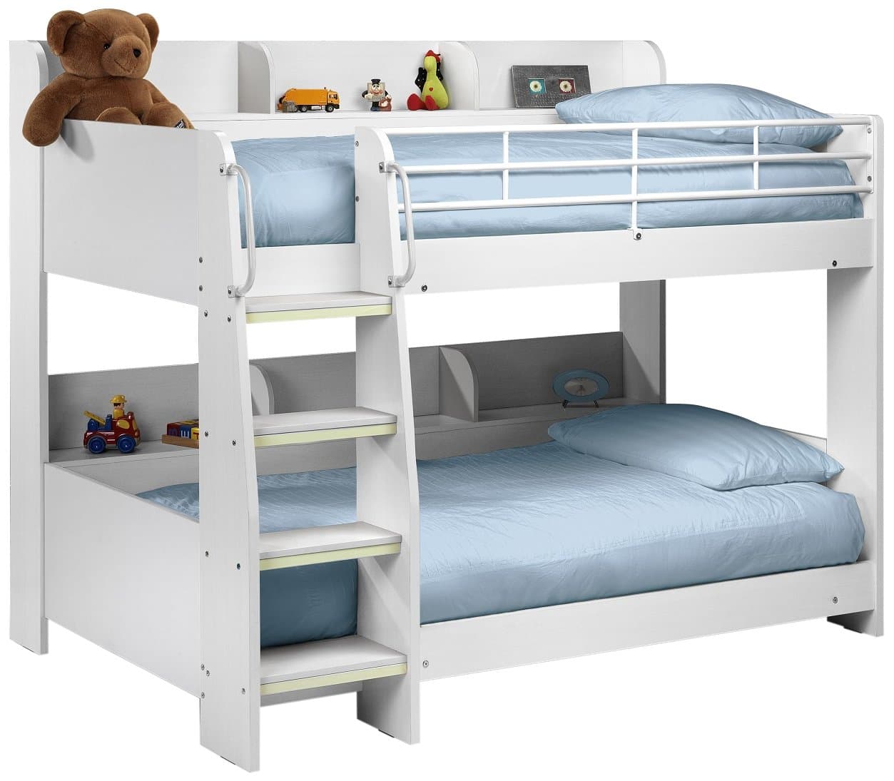 Julian Bowen Domino Bunk Bed & 2 Premier Mattresses, White, Single