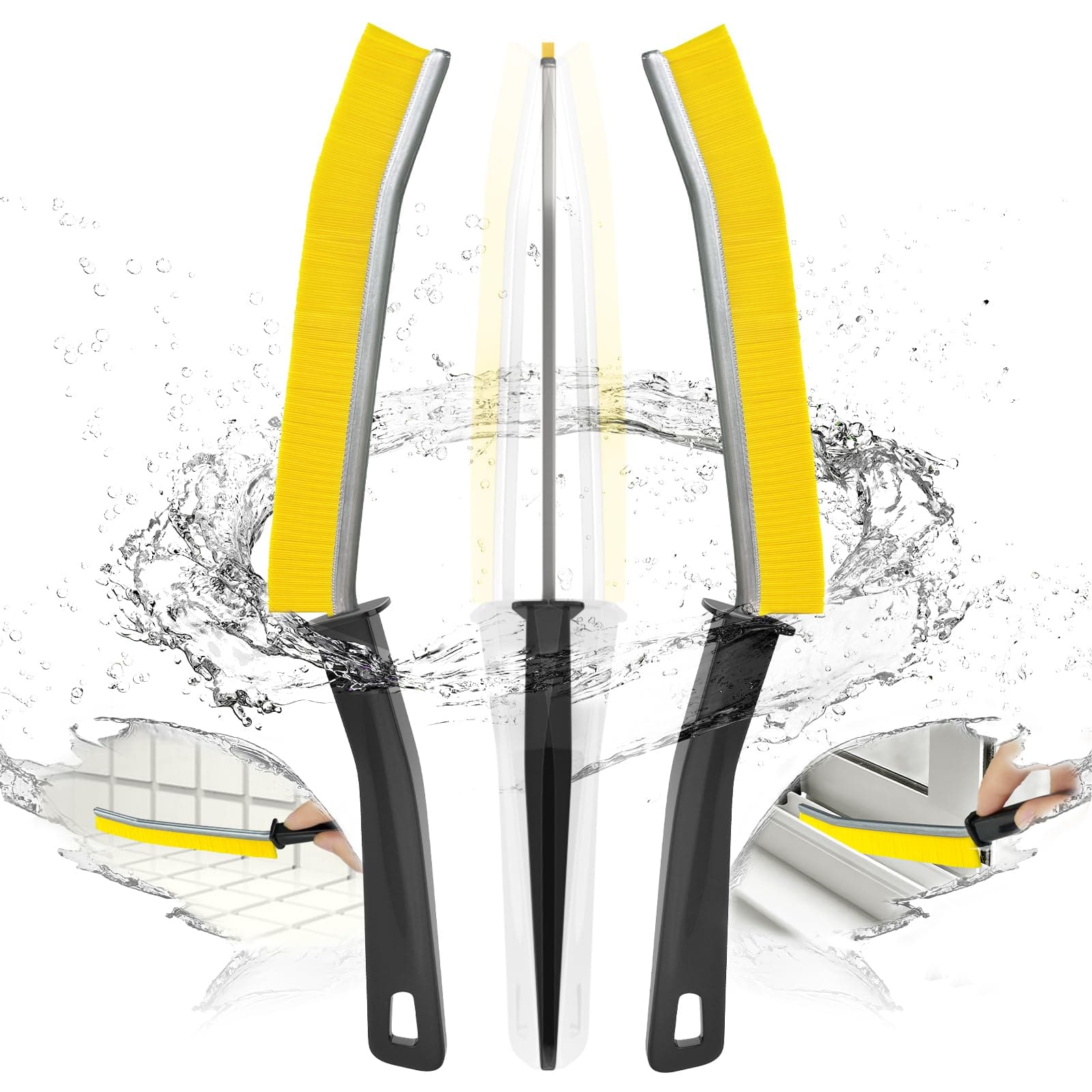 3pcs Crevice Brushes, Hard Bristle Cleaning Brush for Dead Corners, IBB Small Gap Brushes for Cleaning, Suitable for Window Frame Grooves & Small Narrow Gaps