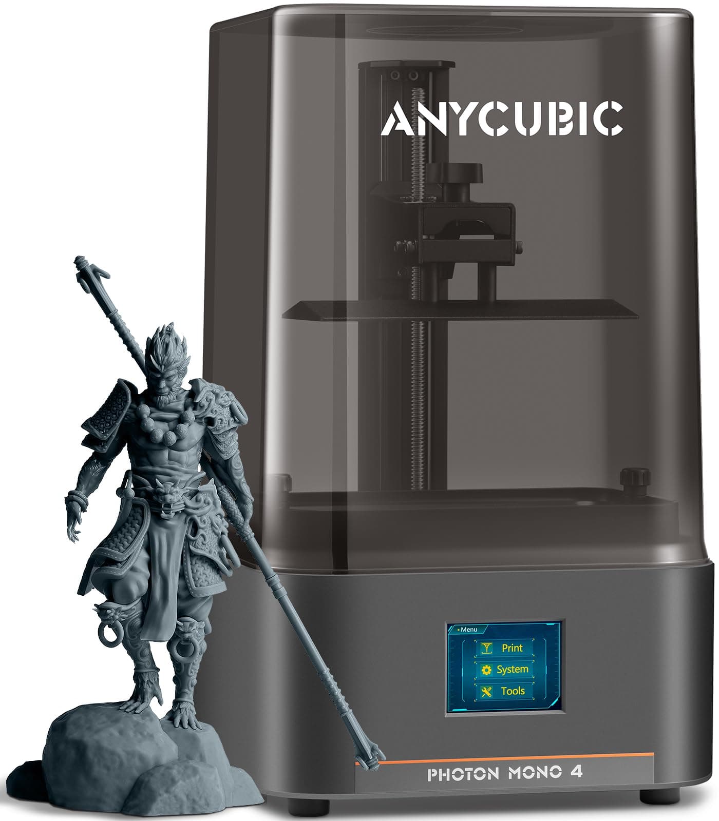 ANYCUBIC Photon Mono 4, Resin 3D Printer with 7'' 10K Mono LCD Screen, Stable LighTurbo Light Source and 70mm/h Fast Printing, 6.04'' x 3.42'' x 6.49'' Print Volume