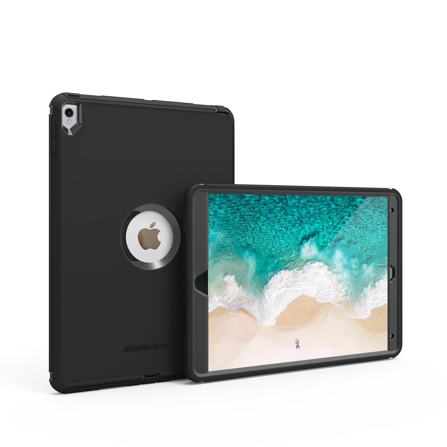 iPad Pro 10.5 Case 2017,eSellerBox,Heavy Duty Rugged Case with Built-in Screen Protector Stand for iPad Pro 10.5 (Black)