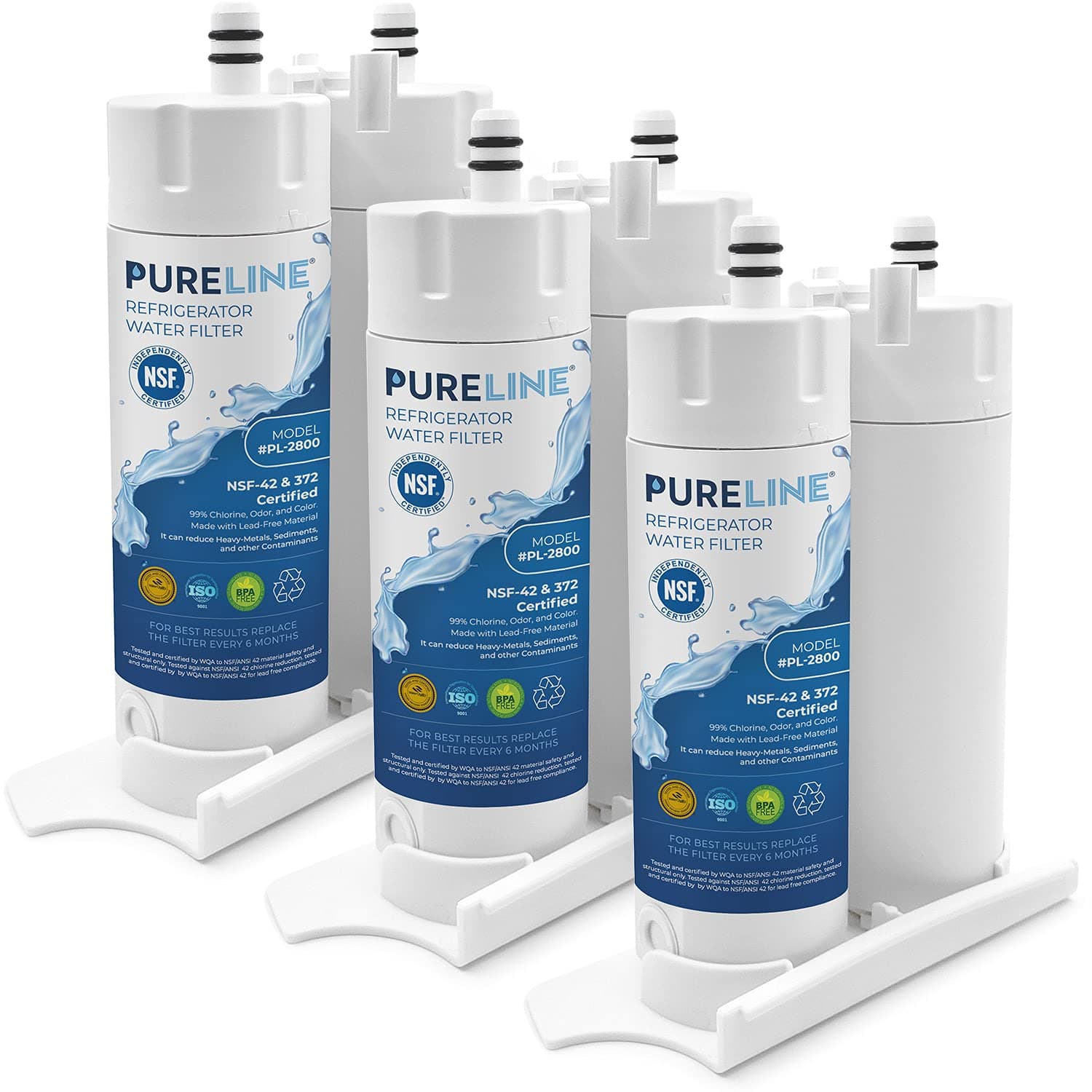 Pureline WF2CB Water Filter Replacement for Electrolux EWF01, WF2CB, NGFC-2000, FC-300, FC300, MB-100, MB100, EFF-6018A, 241988703, 46-9911(3 Pack)