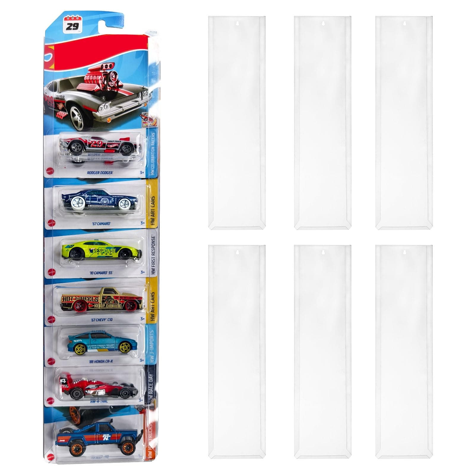 12 Pack Clear Model Car Display Case - Holds up to 120 Cars, Compatible with Hot-Wheels Packaged Cars, Toy Car Storage Organizer Wall Mount Toy Car Storage Display Case