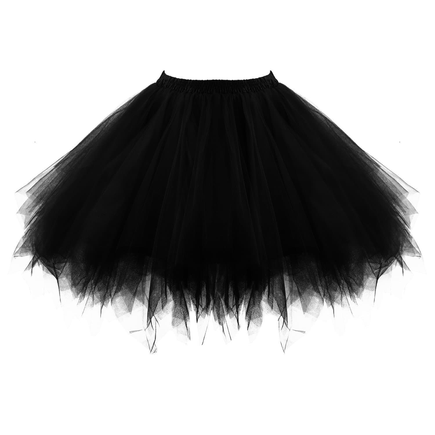 Honeystore Women's Short Vintage Ballet Bubble Puffy Tutu Petticoat Skirt