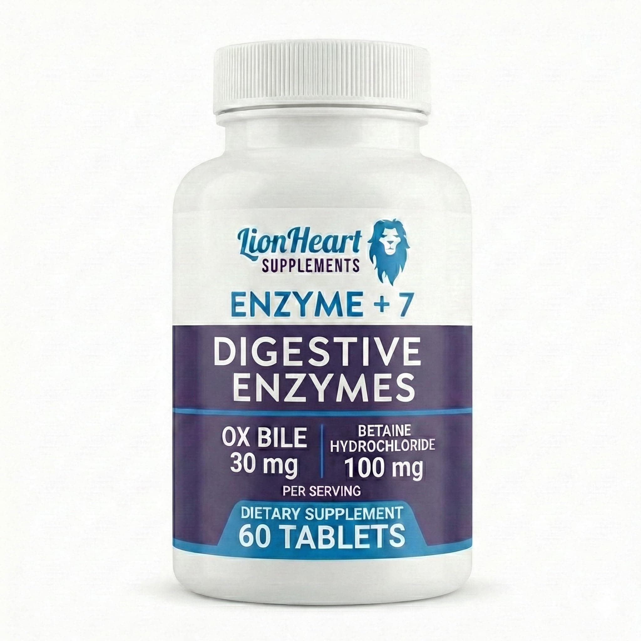 Digestive Enzymes with ox Bile - Supplements for No Gallbladder - Helps Digest Meals Small or Large - Including HCL - Pepsin - Papain & Bromelain - Purified Bile Salts - Gallbladder Support 60ct