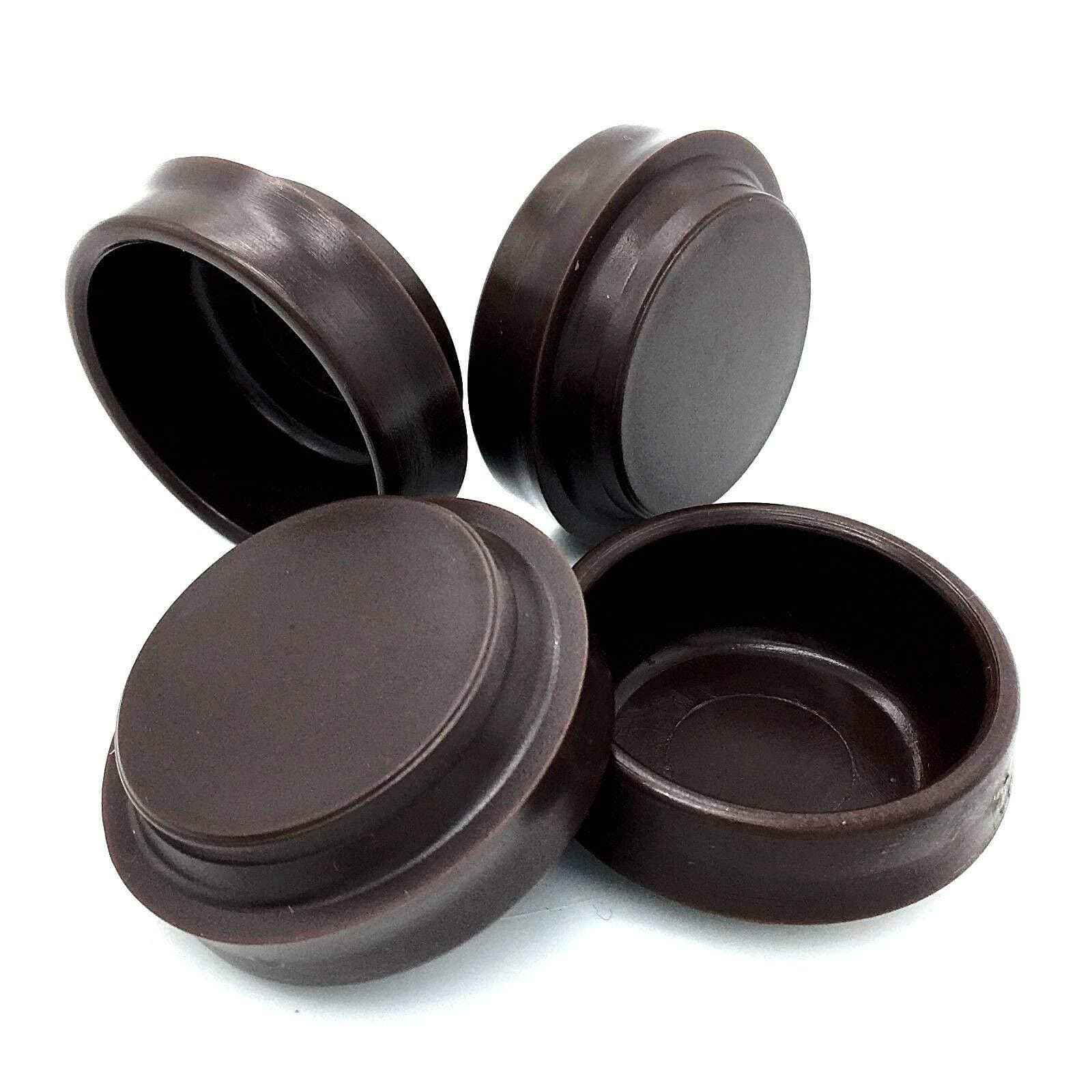 12 x Castor cups 38mm internal diameter brown strong caster floor protectors/carpet furniture glides