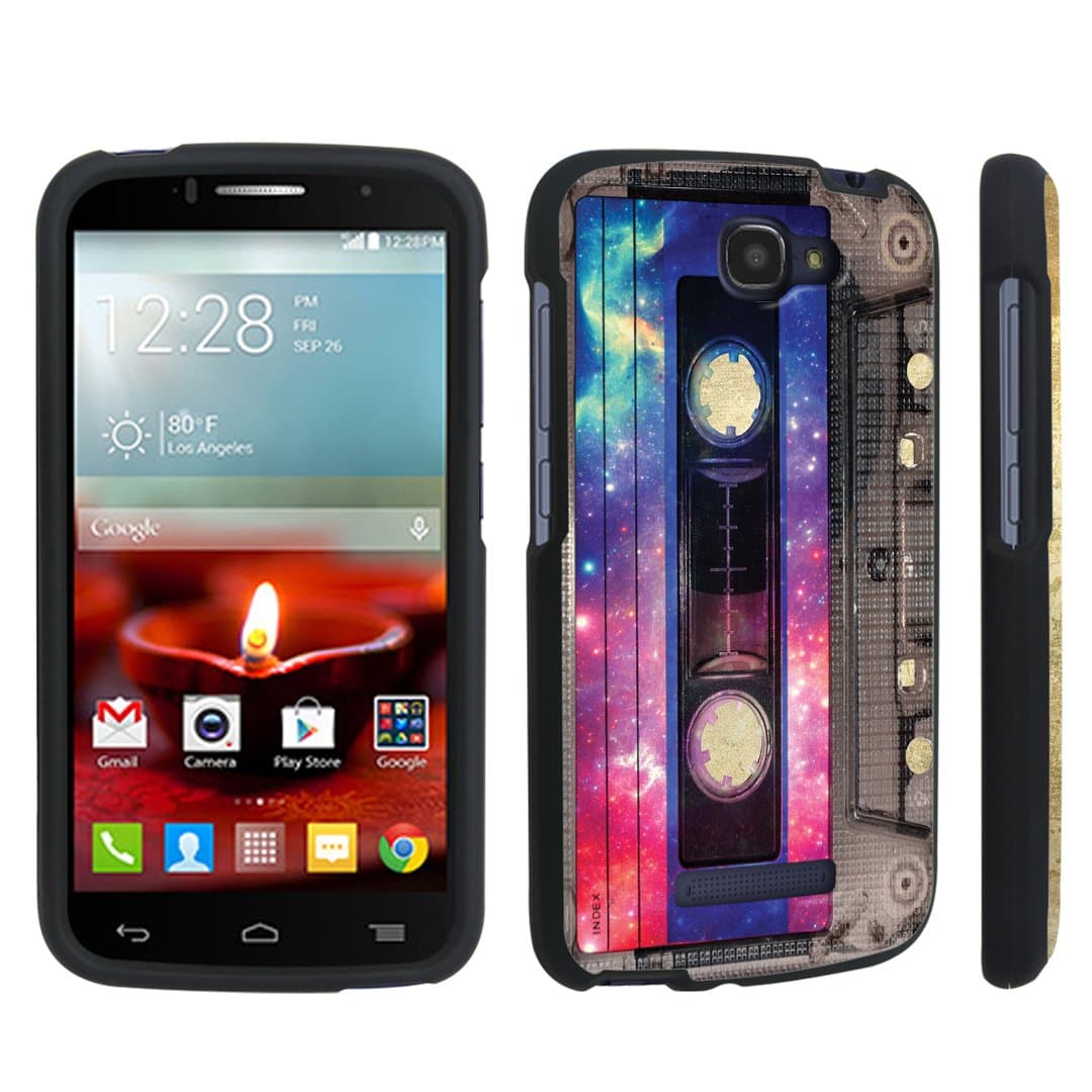 DuroCase Alcatel OneTouch Fierce 2 7040T / POP Icon A564C (2014 Released) Hard Case Black - (Vintage Cassette Tape)
