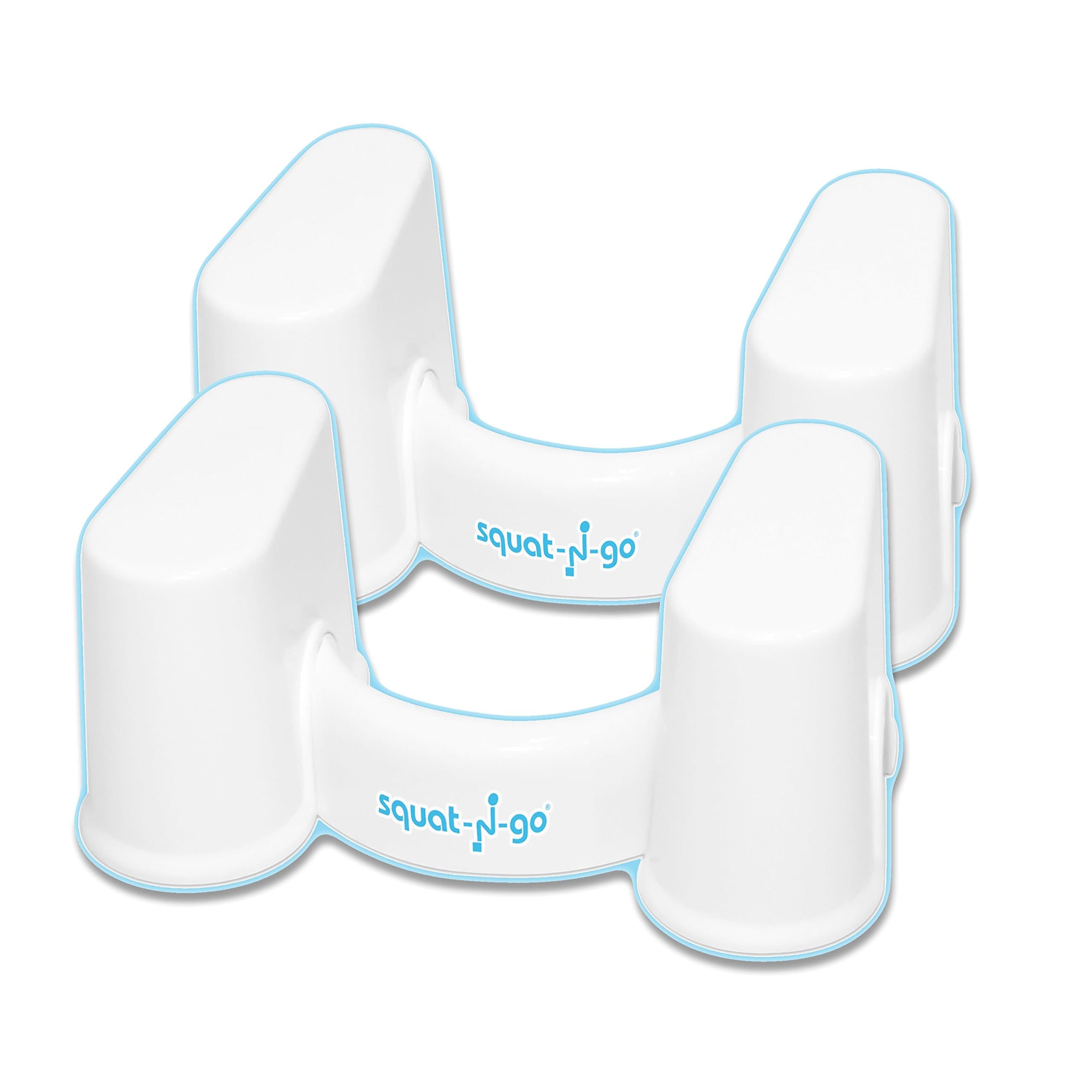 Squat N Go Bundle The Only Detachable 7" Space Saver Toilet Stool in The World, Includes Two 7" Toilet Stools, Two Travel Carry Bags and Two Poop Guides, 2 Piece