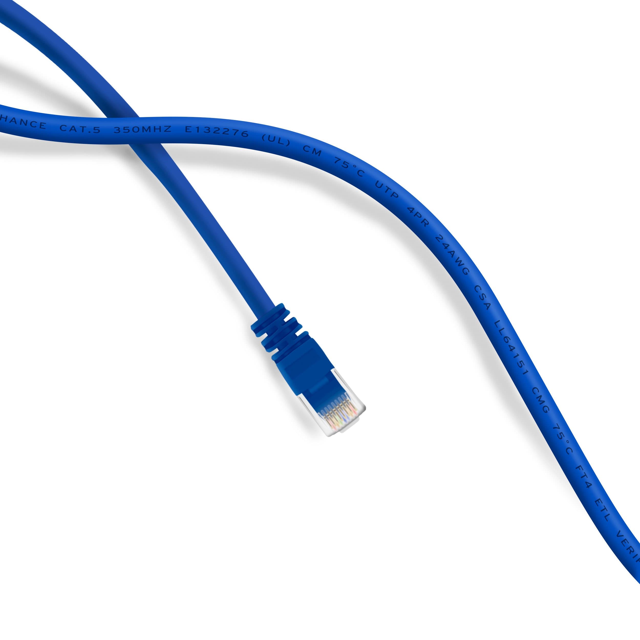 GearIT Cat5e Ethernet Patch Cable 10 Feet - Snagless RJ45 Computer LAN Network Cord, Blue