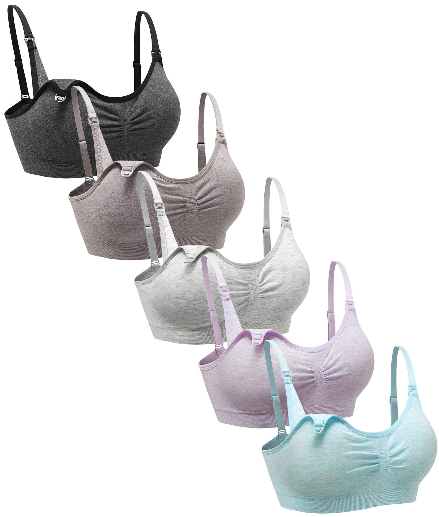 Suekaphin 5PACK Nursing Bra Wireless Bra Women's Sleeping Maternity Bra Breastfeeding BraOEKO-TEX STANDARD 100