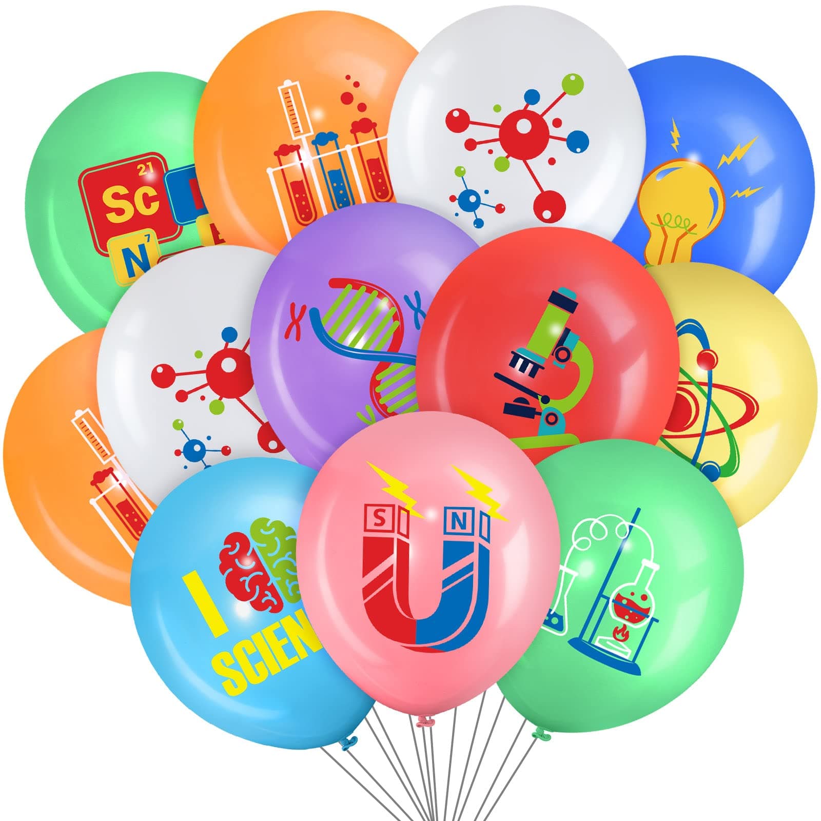 40 Pieces 12 Inch Science Party Balloons Decorations Science Themed Birthday Latex Balloons for Scientist Holiday Lab Birthday Party Supplies Decorations