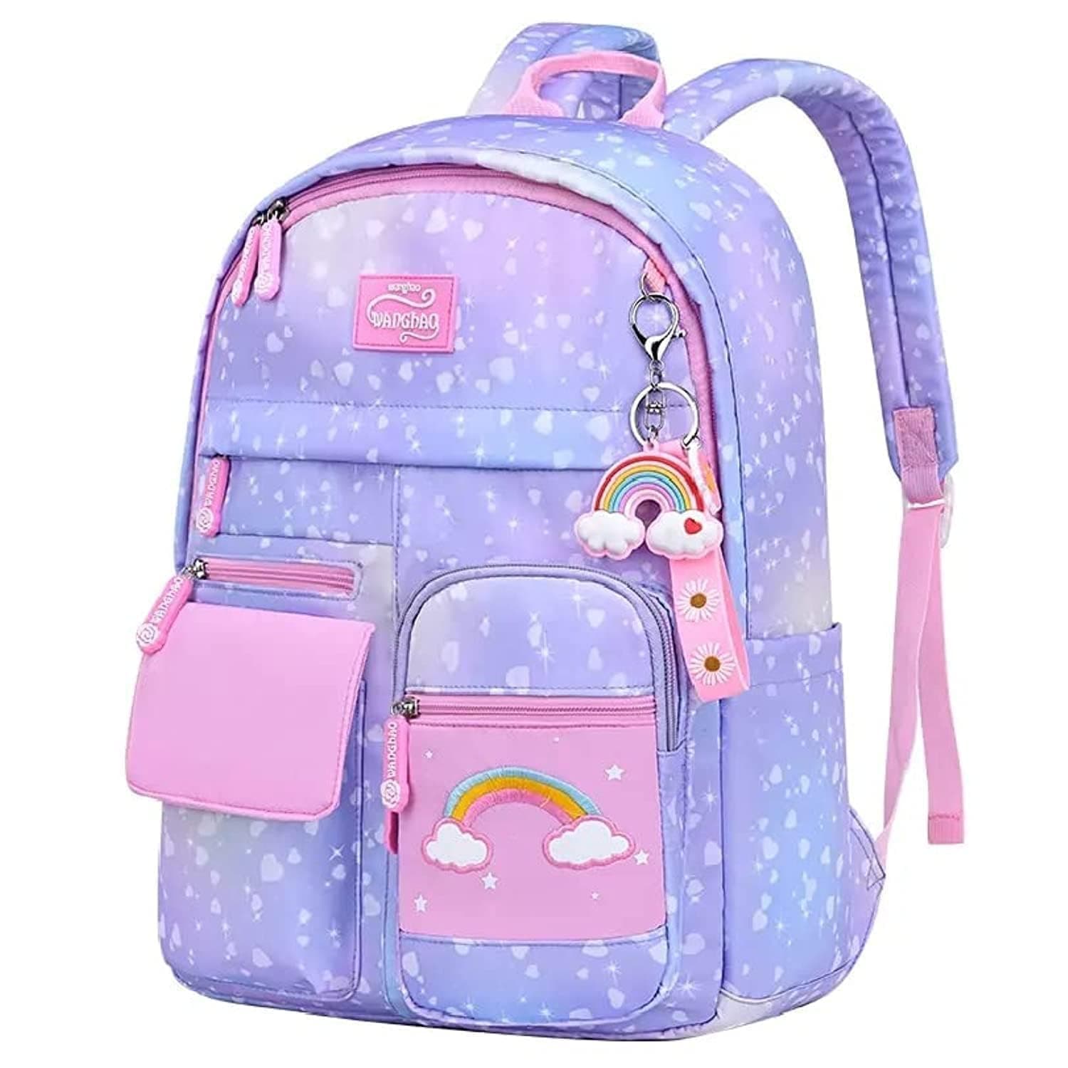 Fashion Design Lightweight Waterproof Kids Backpack large Capacity Children Bookbags Student Girls School Bag, Pink