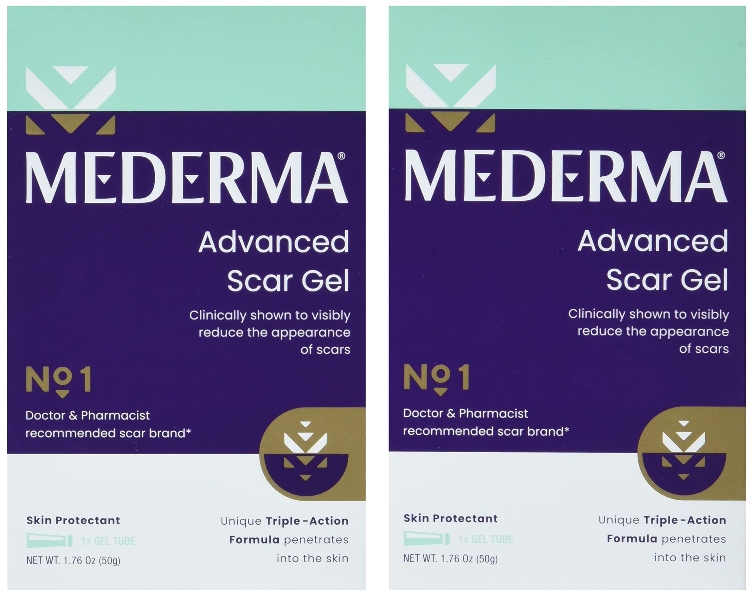 Advanced Scar Gel 1x Daily Reduces The Appearance of Old New Scars #1 Doctor Pharmacist Recommended Brand for Scars 1.76oz, Clear, 100g (2x50g)