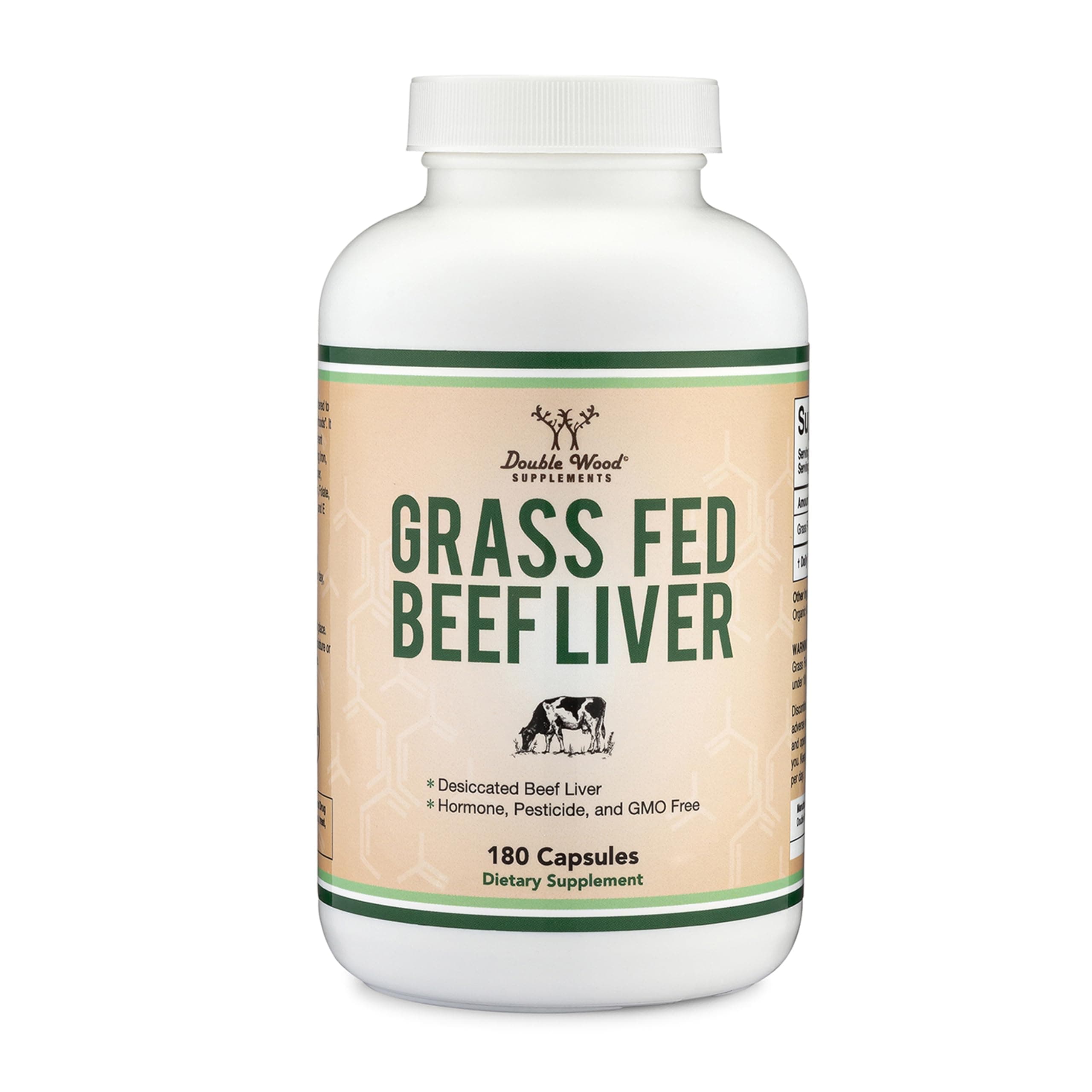 Grass Fed Beef Liver Capsules (1,000mg of Grass Fed, Desiccated Beef Liver per Serving, 180 Capsules, 3 Month Supply) Supplement for Digestion, Immune Health, Energy, and Wellness by Double Wood