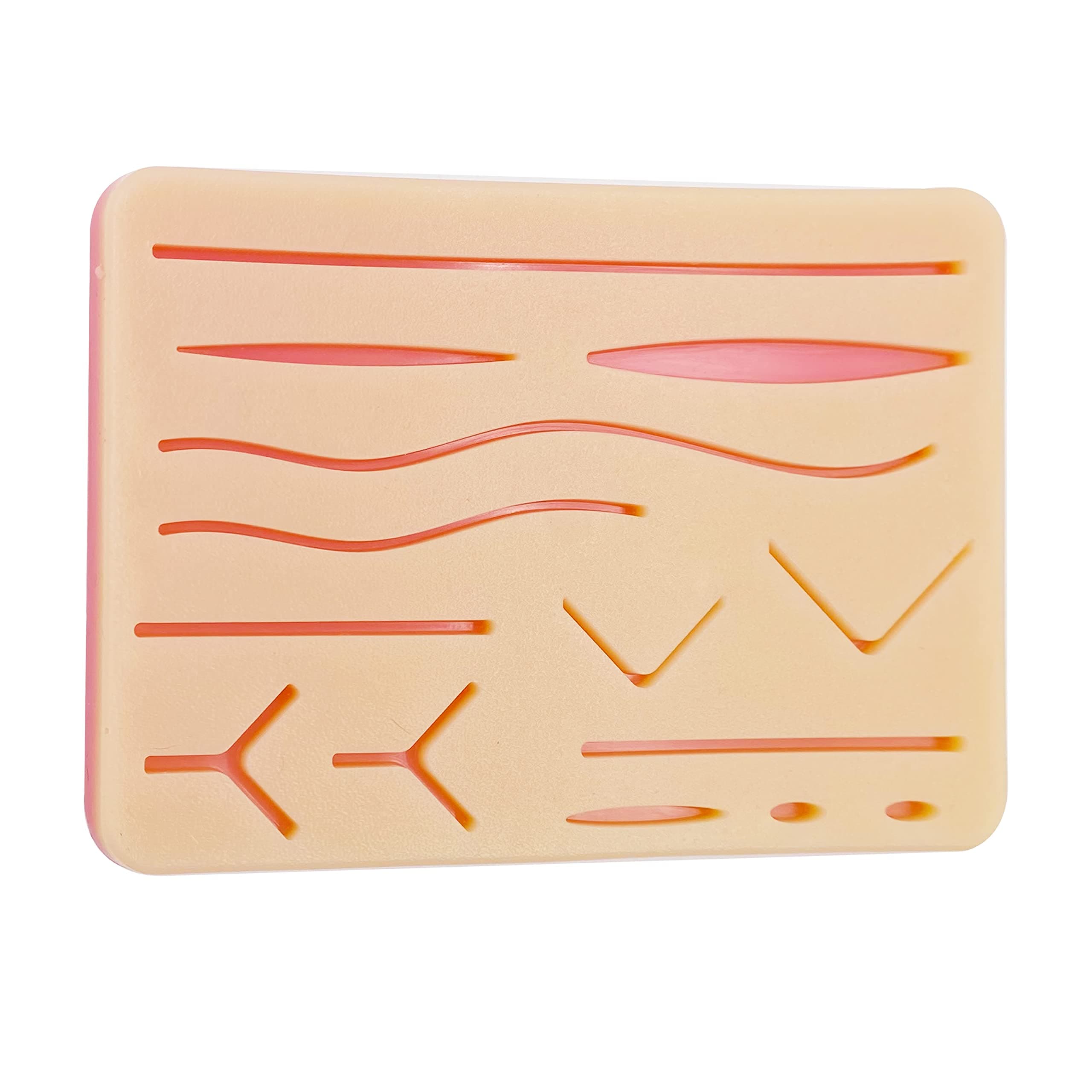 EduMed Practice Suture Pad for Surgical Suture Training, Realistic 3 Layer Design, Durable Pad with 14 Wound Structures