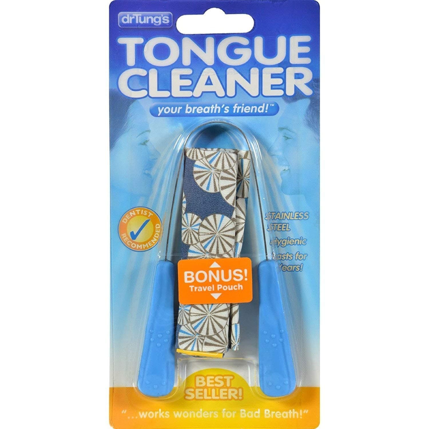 Dr. Tung's Stainless Steel Tongue Cleaner,Assorted Colors