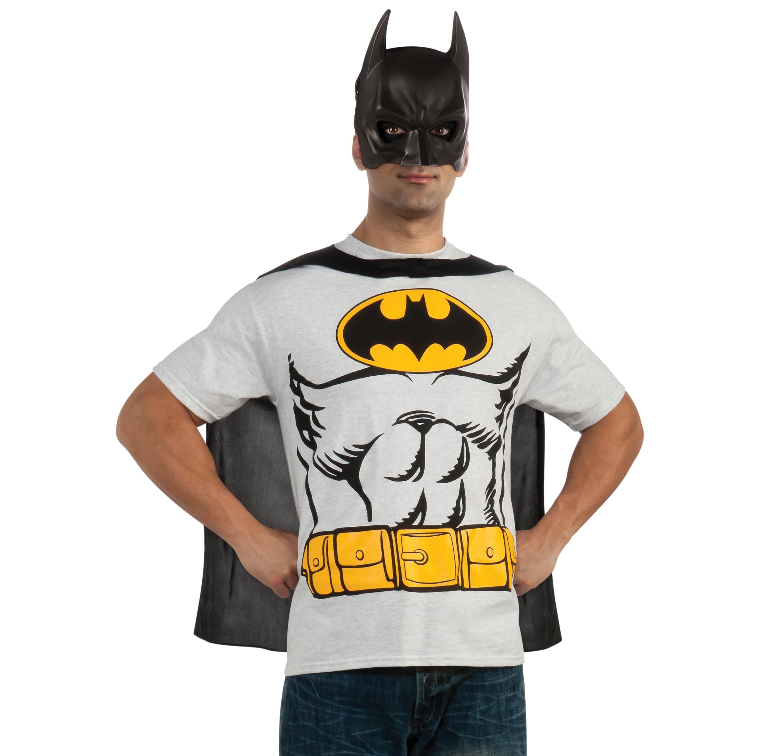 Rubie's Men'sDc Comics Batman T-shirt With Cape and Mask