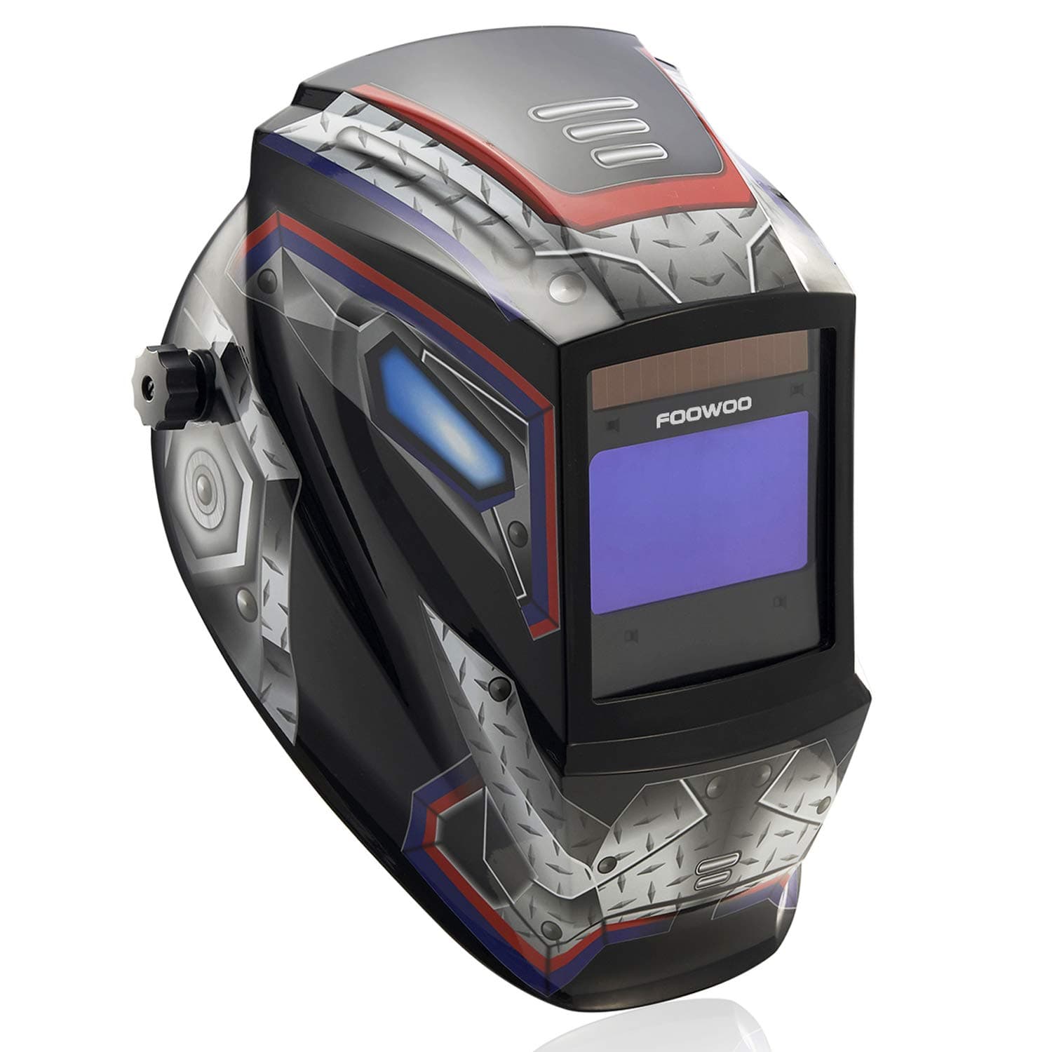 Large Viewing Screen 3.9"X2.4" True Color Solar Power Auto Darkening Welding Helmet, 4 Arc Sensor Wide Shade 4/5-9/9-13 for TIG MIG Arc Weld Grinding Welder Mask Robot Design