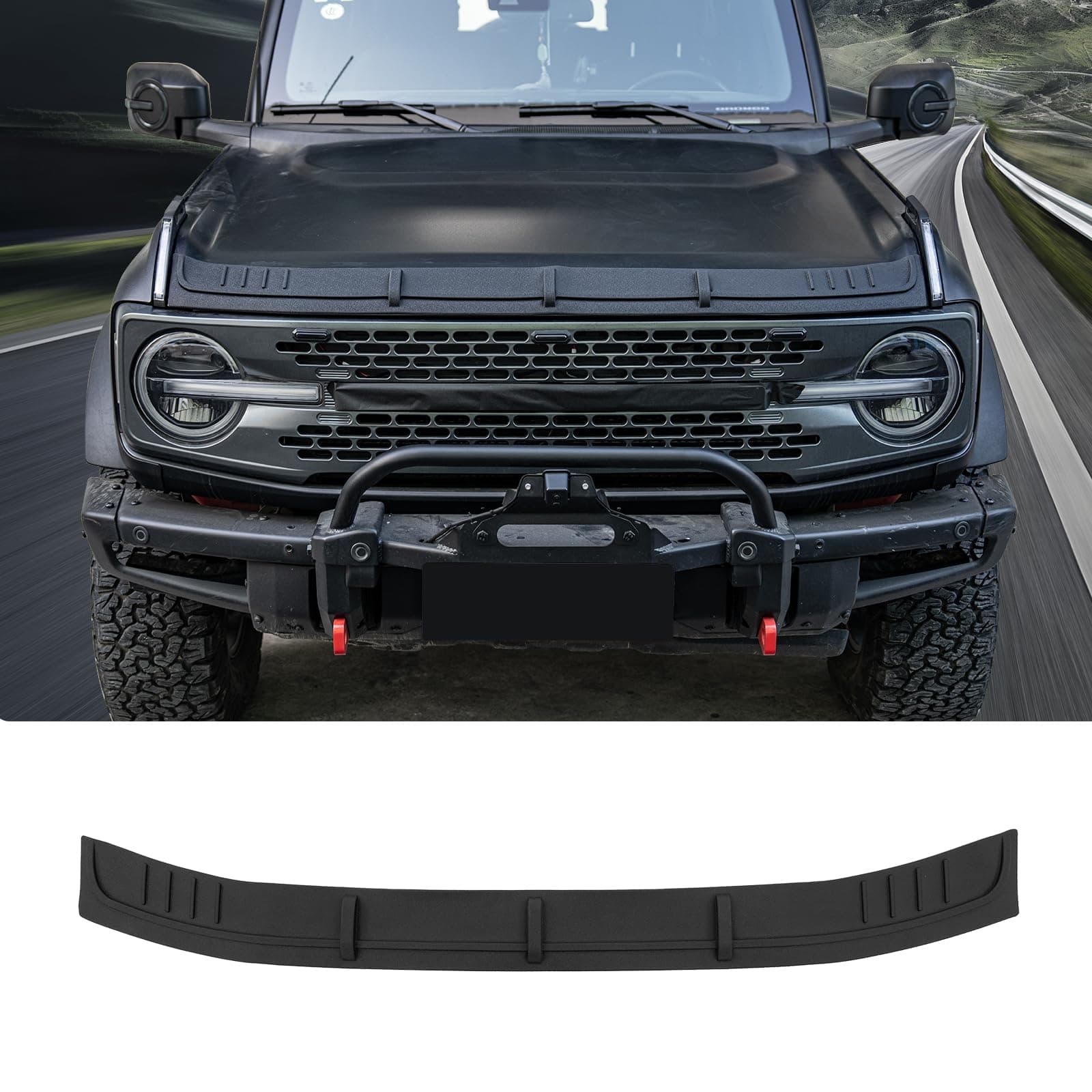 Hood Protector Compatible with 2021-2025 2026 Ford Bronco (Not for Bronco Sport) Hood Shield TPE Hood Deflector Hood Guard for 2024 Bronco Accessories