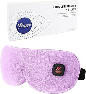 Heated Eye Mask for Dry Eyes, Cordless Warm Eye Compress, Blepharitis, Styes, 1000mAh, Washable Cover, Gifts for Family and Friends, Travel (Purple)