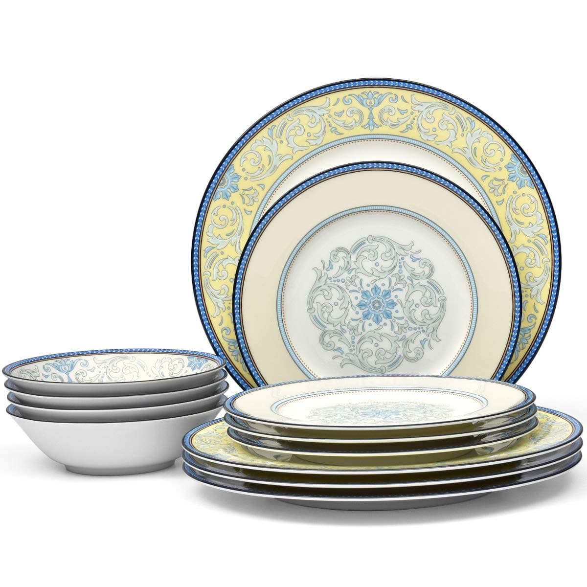 Menorca Palace 12-Piece Dinnerware Set, Service for 4